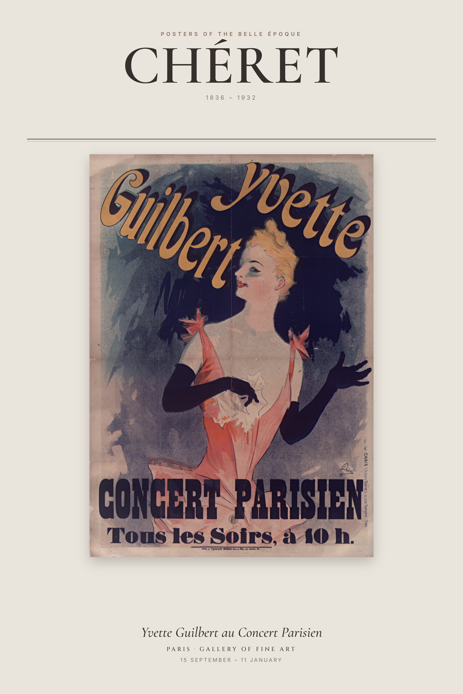 Yvette Guilbert au Concert Parisien — Exhibition Poster