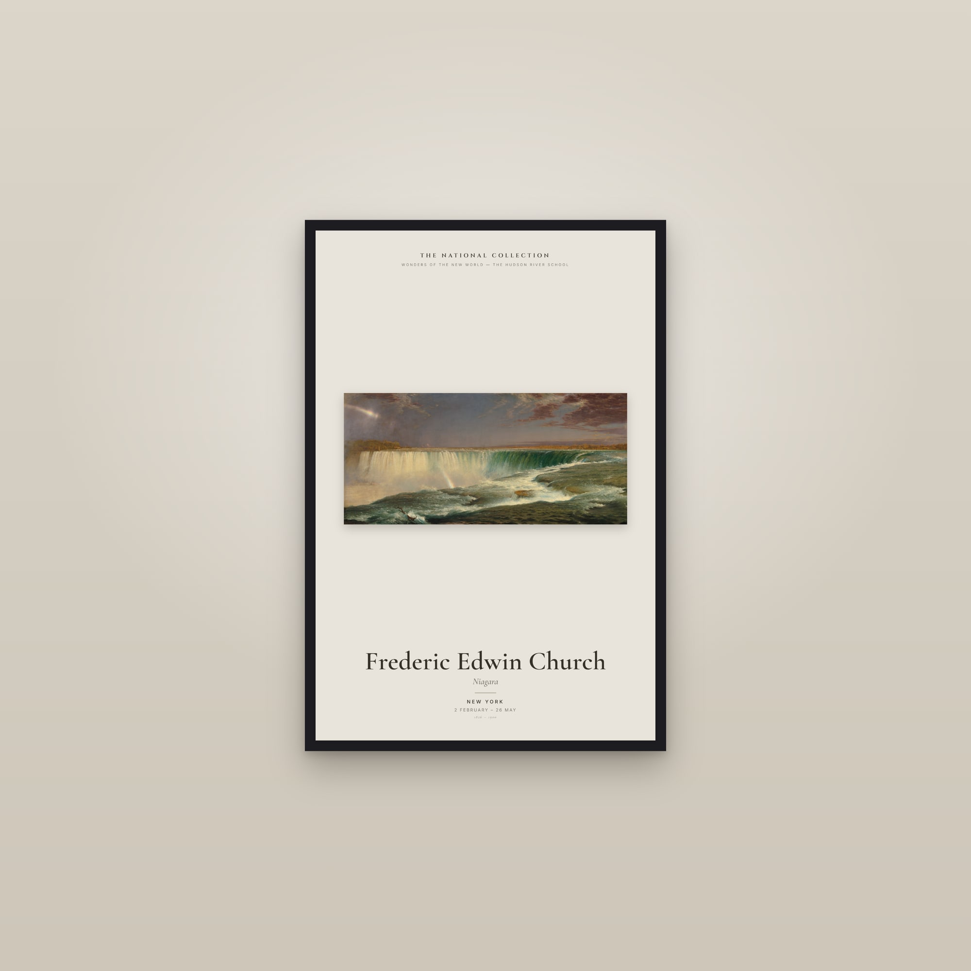 Niagara — Exhibition Poster — framed in a gallery setting