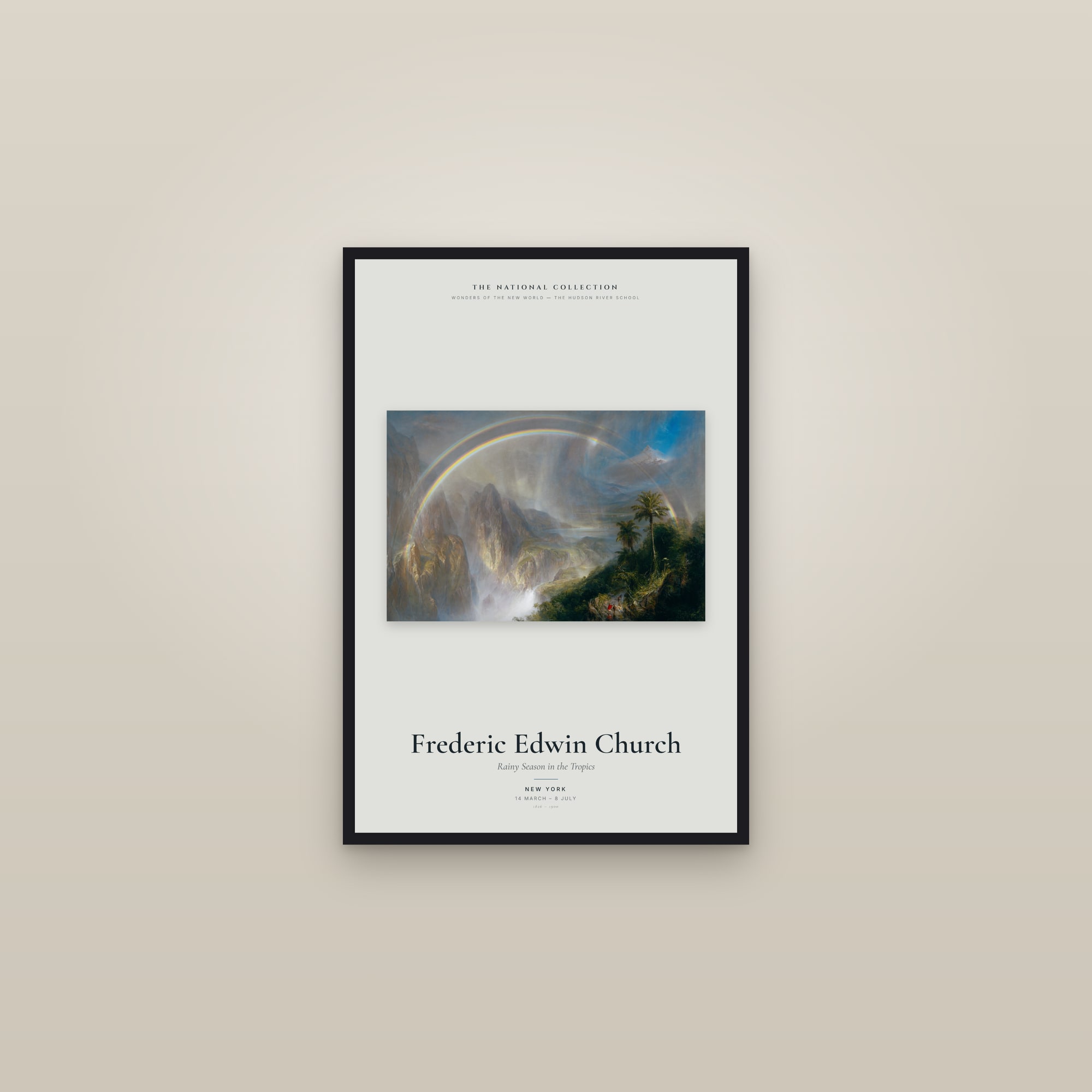 Rainy Season in the Tropics — Exhibition Poster — framed in a gallery setting
