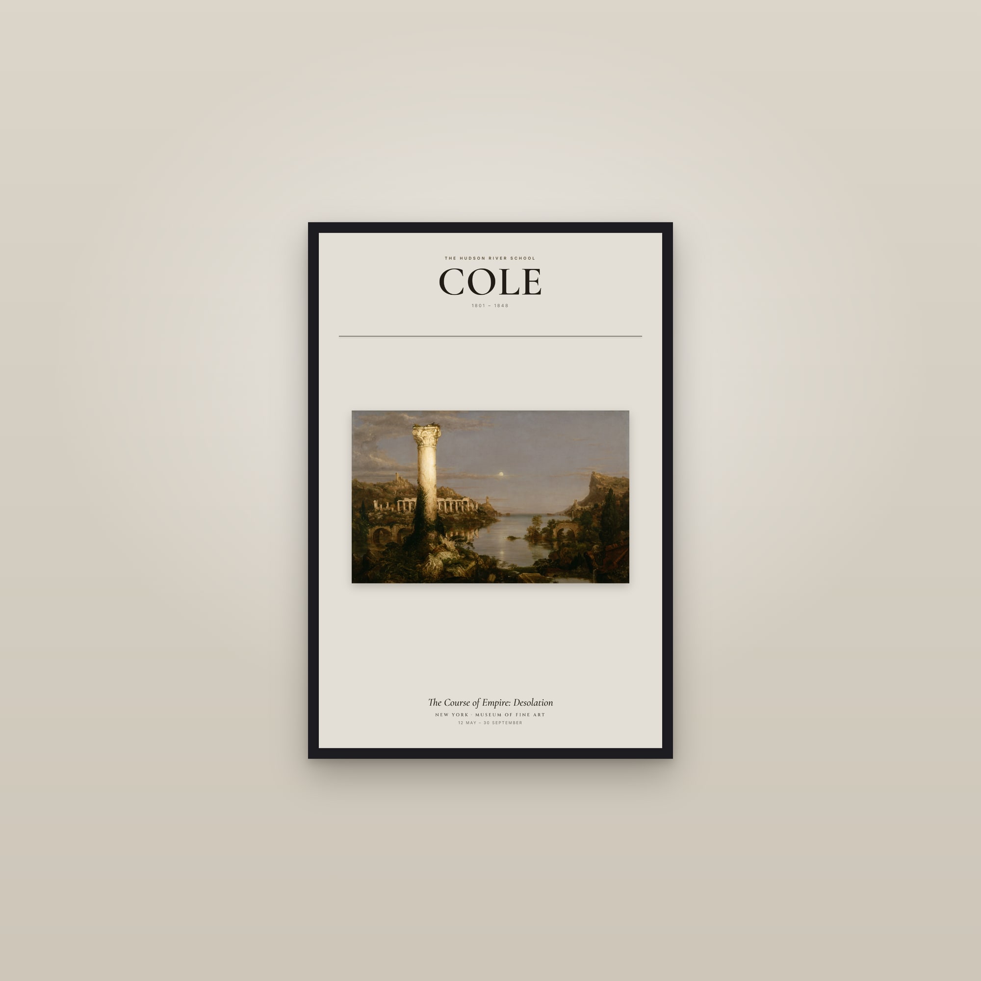 The Course of Empire: Desolation — Exhibition Poster — framed in a gallery setting