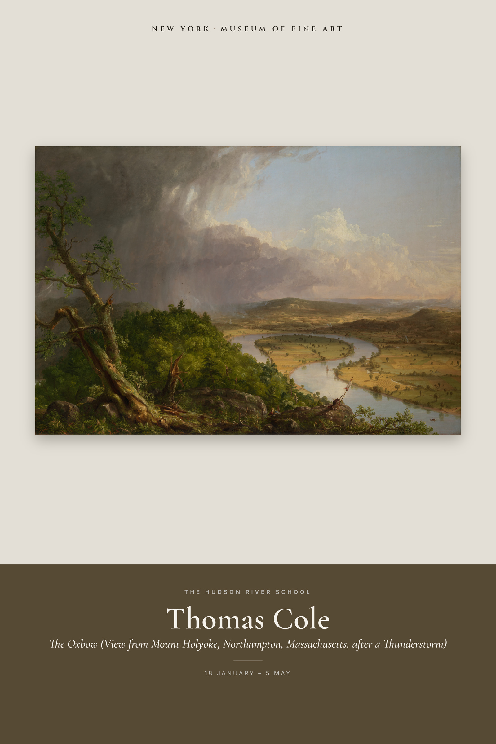 The Oxbow (View from Mount Holyoke, Northampton, Massachusetts, after a Thunderstorm) — Exhibition Poster