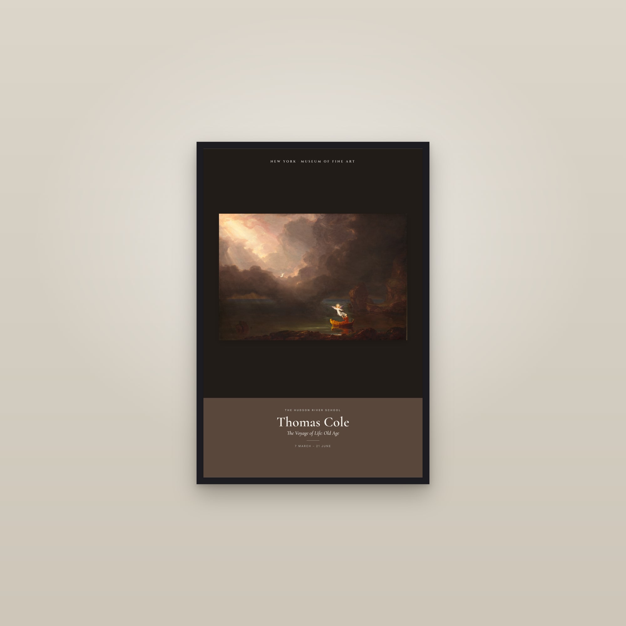The Voyage of Life: Old Age — Exhibition Poster — framed in a gallery setting