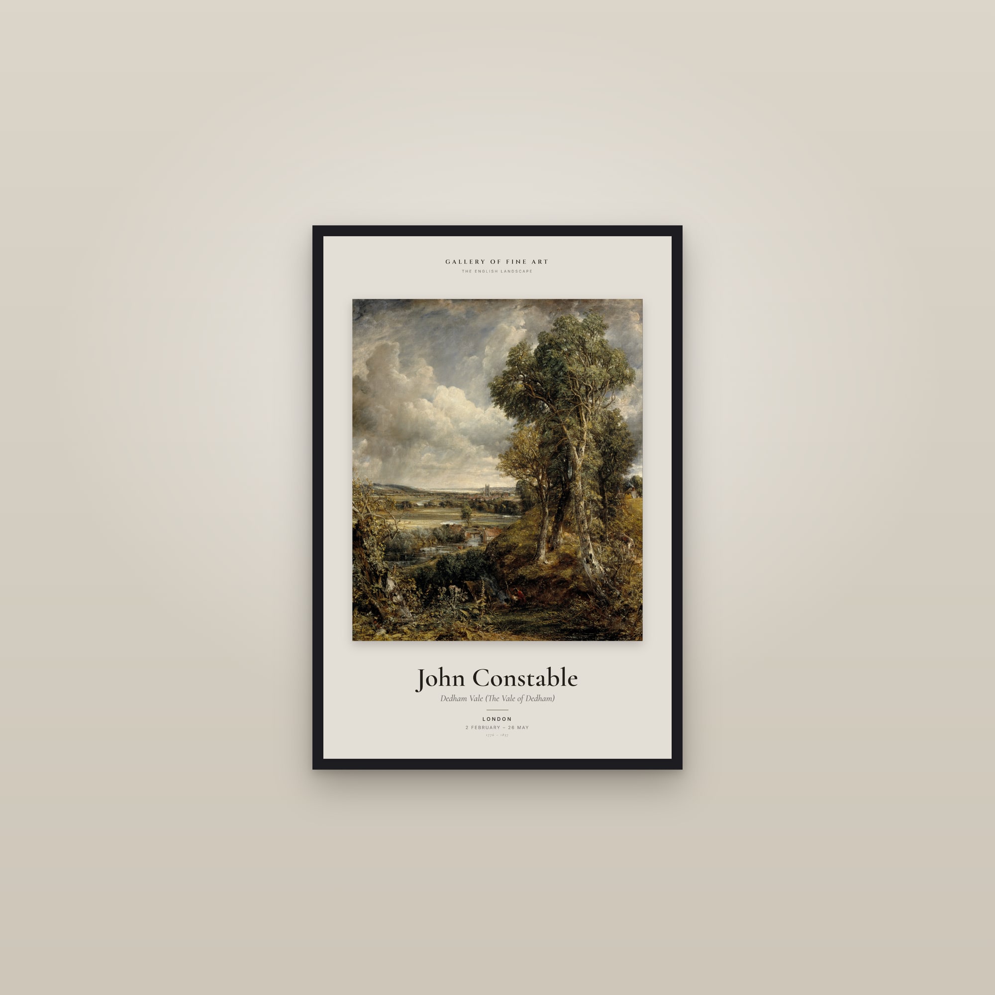 Dedham Vale (The Vale of Dedham) — Exhibition Poster — framed in a gallery setting