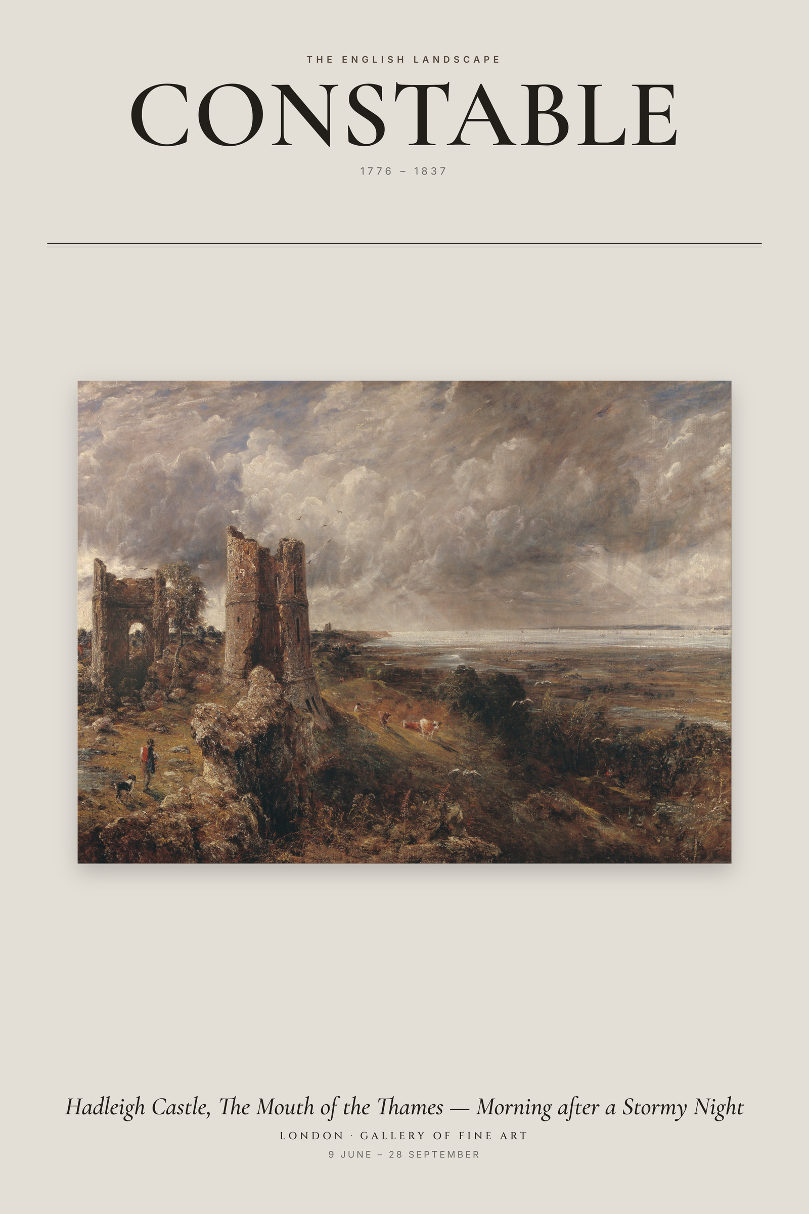 Hadleigh Castle, The Mouth of the Thames — Morning after a Stormy Night — Exhibition Poster