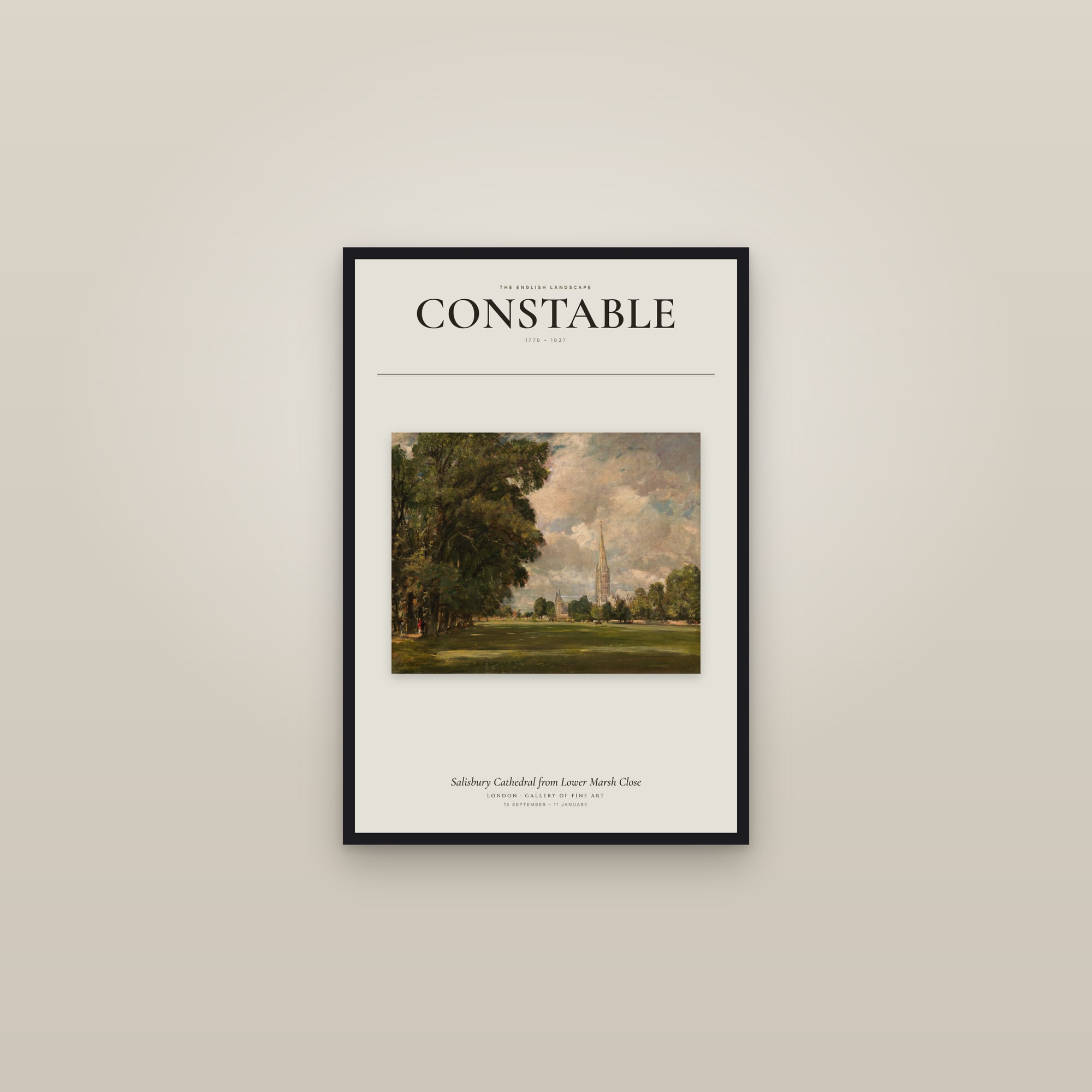 Salisbury Cathedral from Lower Marsh Close — Exhibition Poster