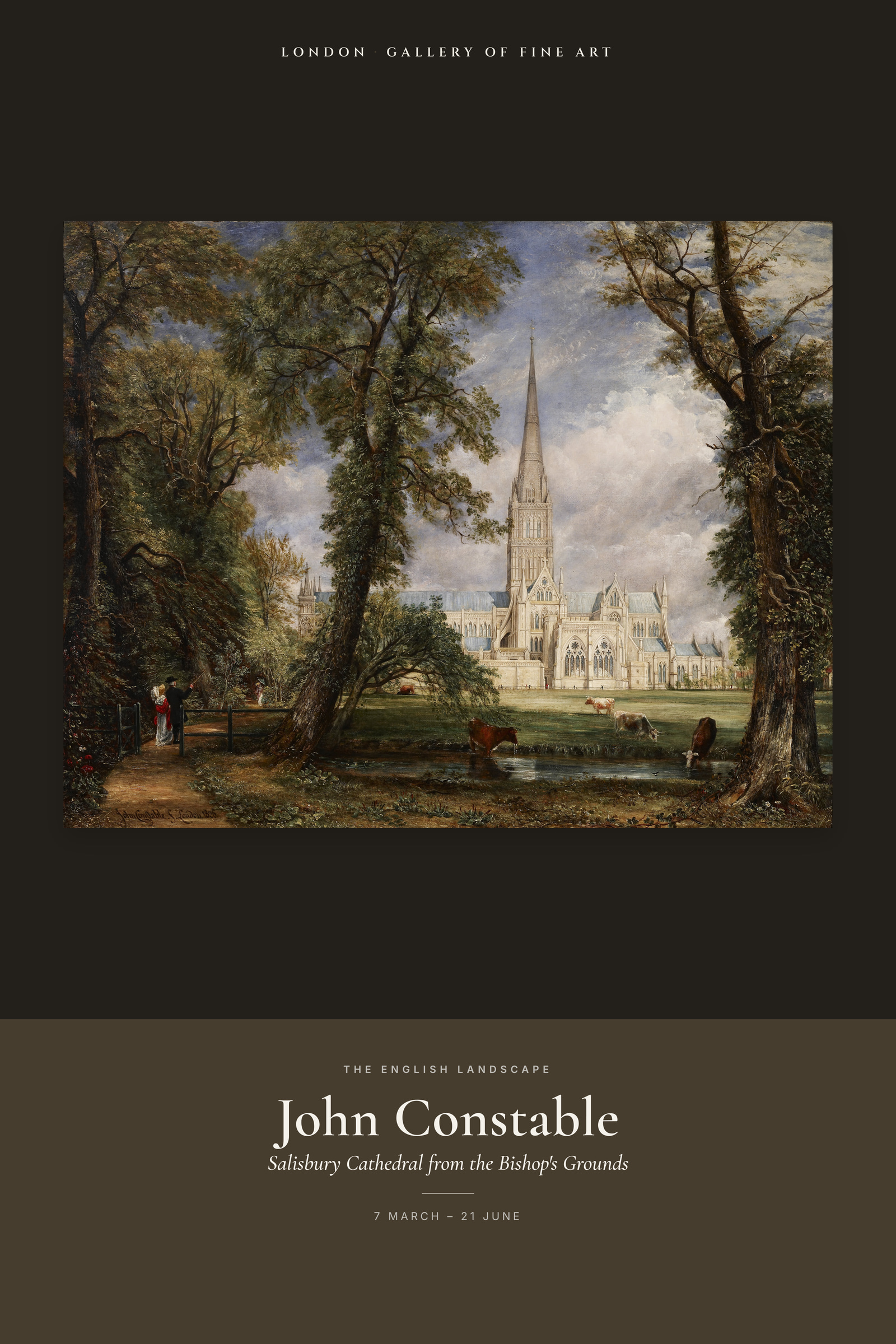 Salisbury Cathedral from the Bishop's Grounds — Exhibition Poster