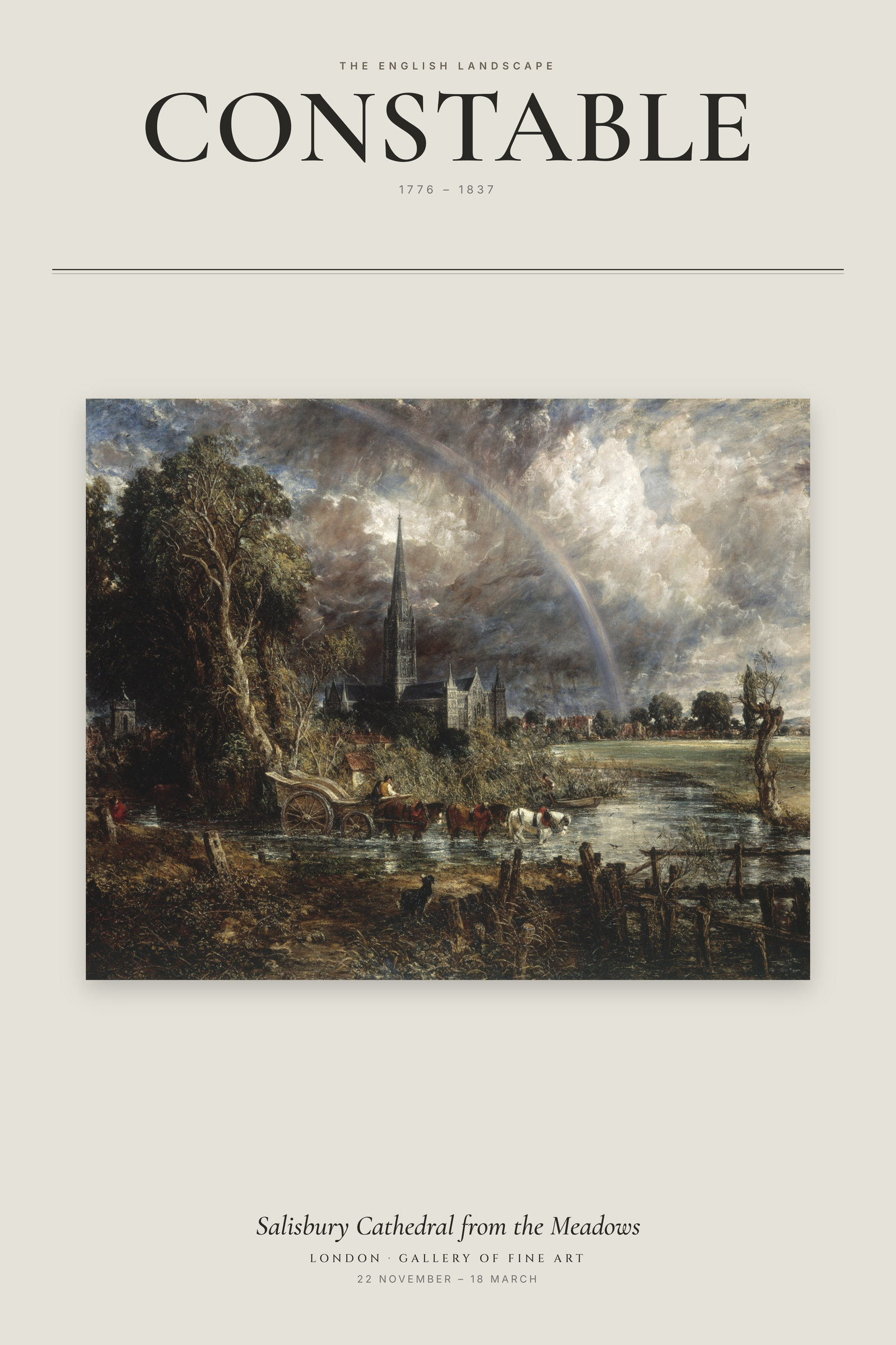 Salisbury Cathedral from the Meadows — Exhibition Poster