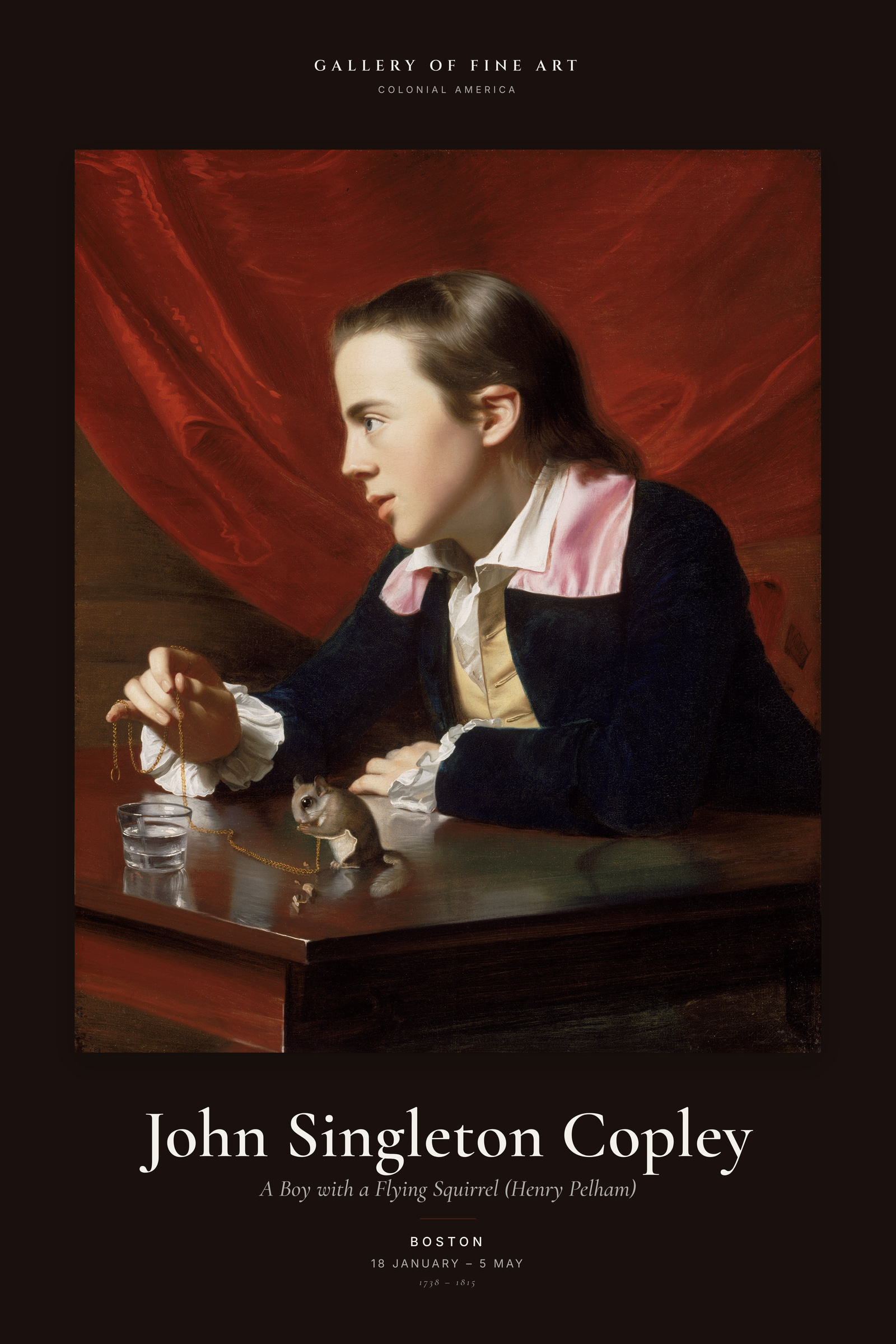 A Boy with a Flying Squirrel (Henry Pelham) — Exhibition Poster