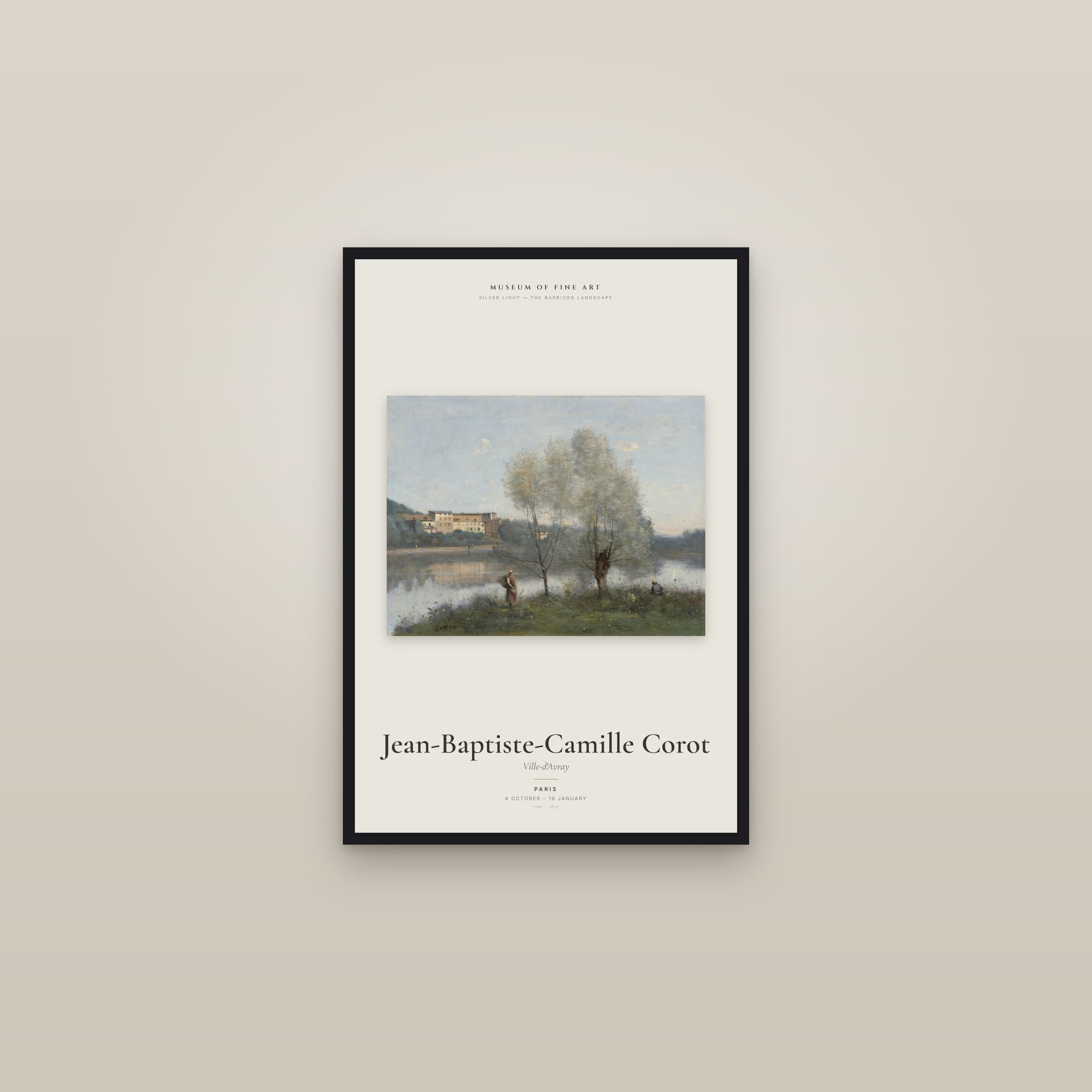 Ville-d'Avray — Exhibition Poster — framed in a gallery setting