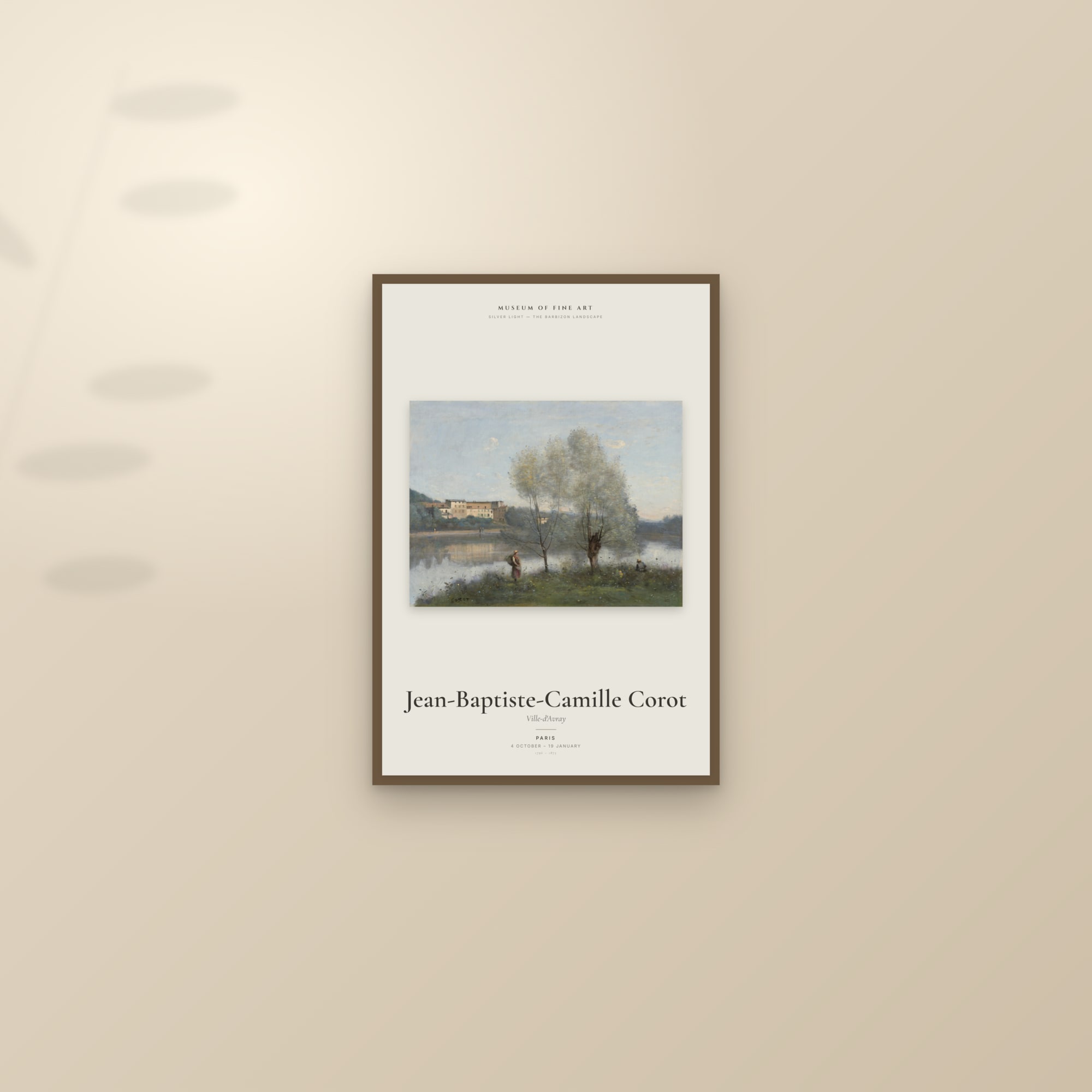 Ville-d'Avray — Exhibition Poster — framed and styled on a sunlit wall