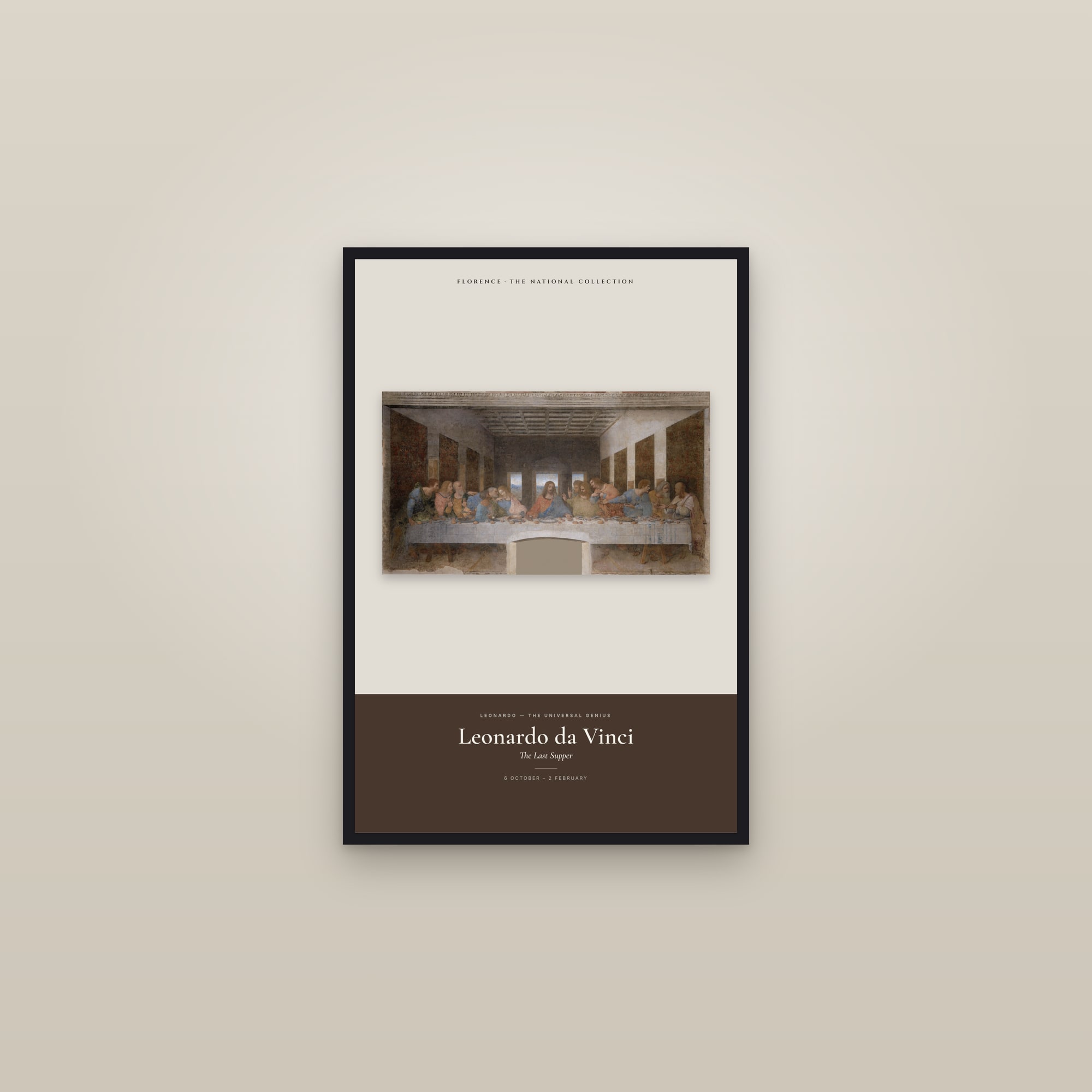 The Last Supper — Exhibition Poster — framed in a gallery setting