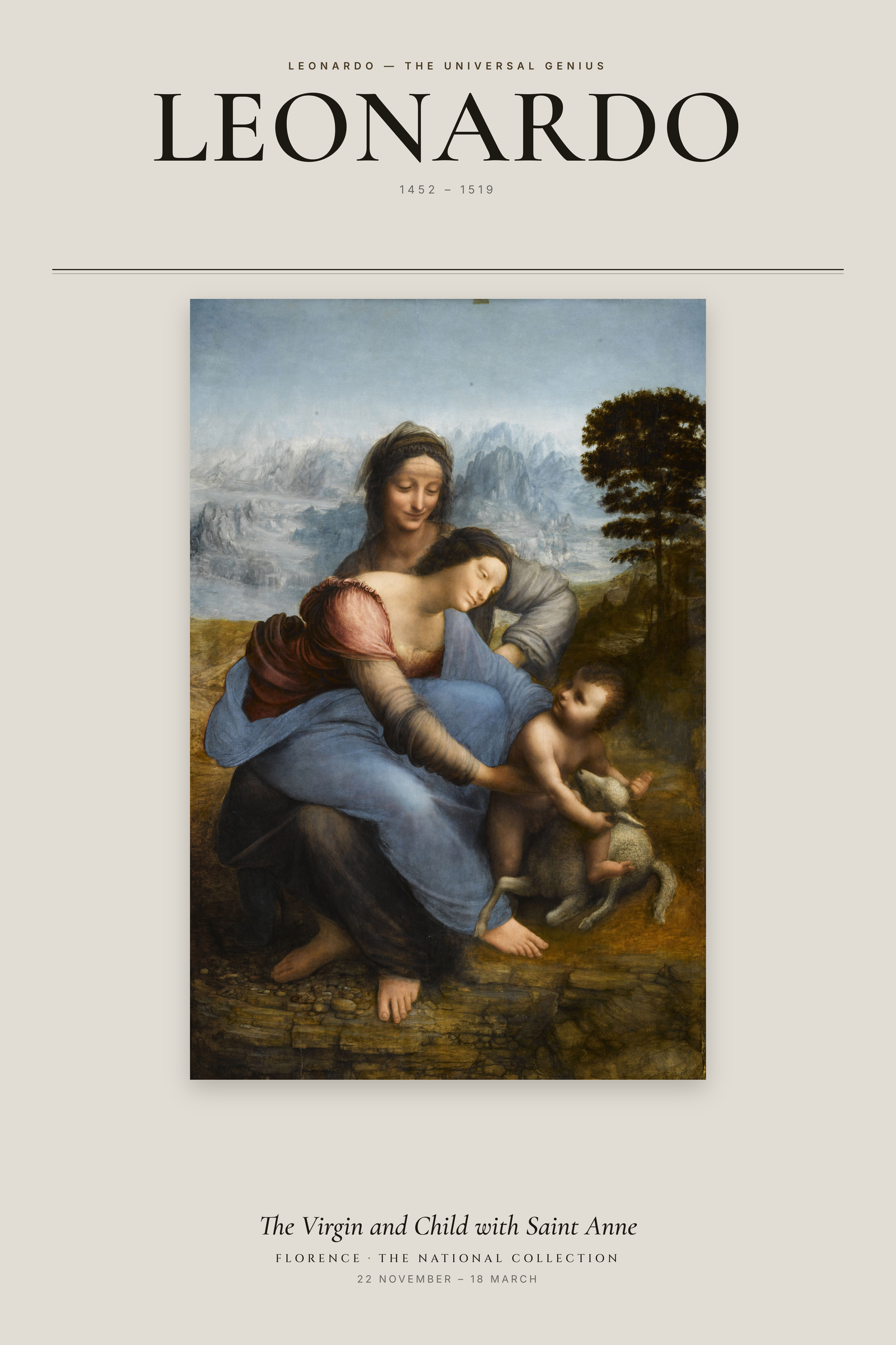 The Virgin and Child with Saint Anne — Exhibition Poster