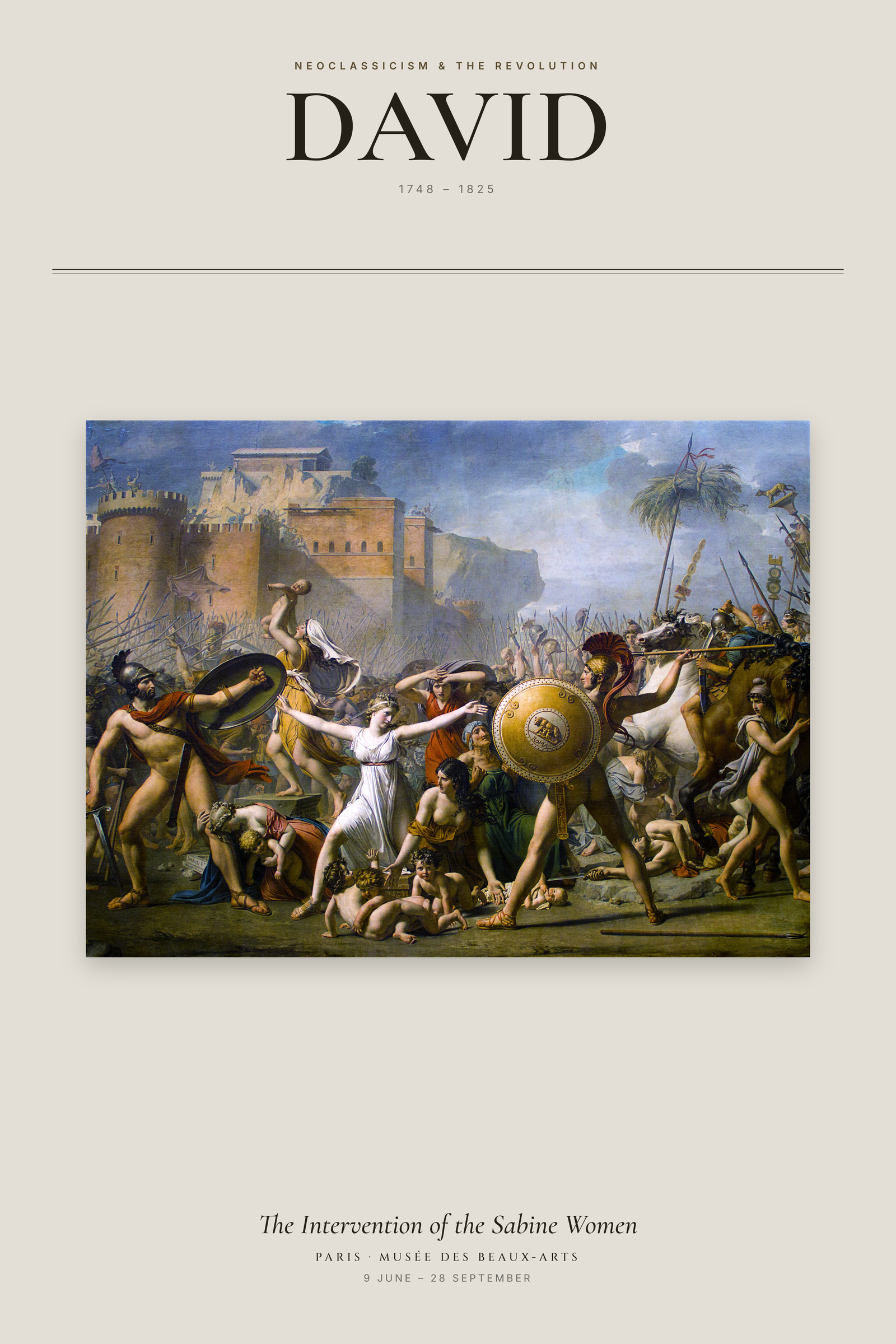 The Intervention of the Sabine Women — Exhibition Poster