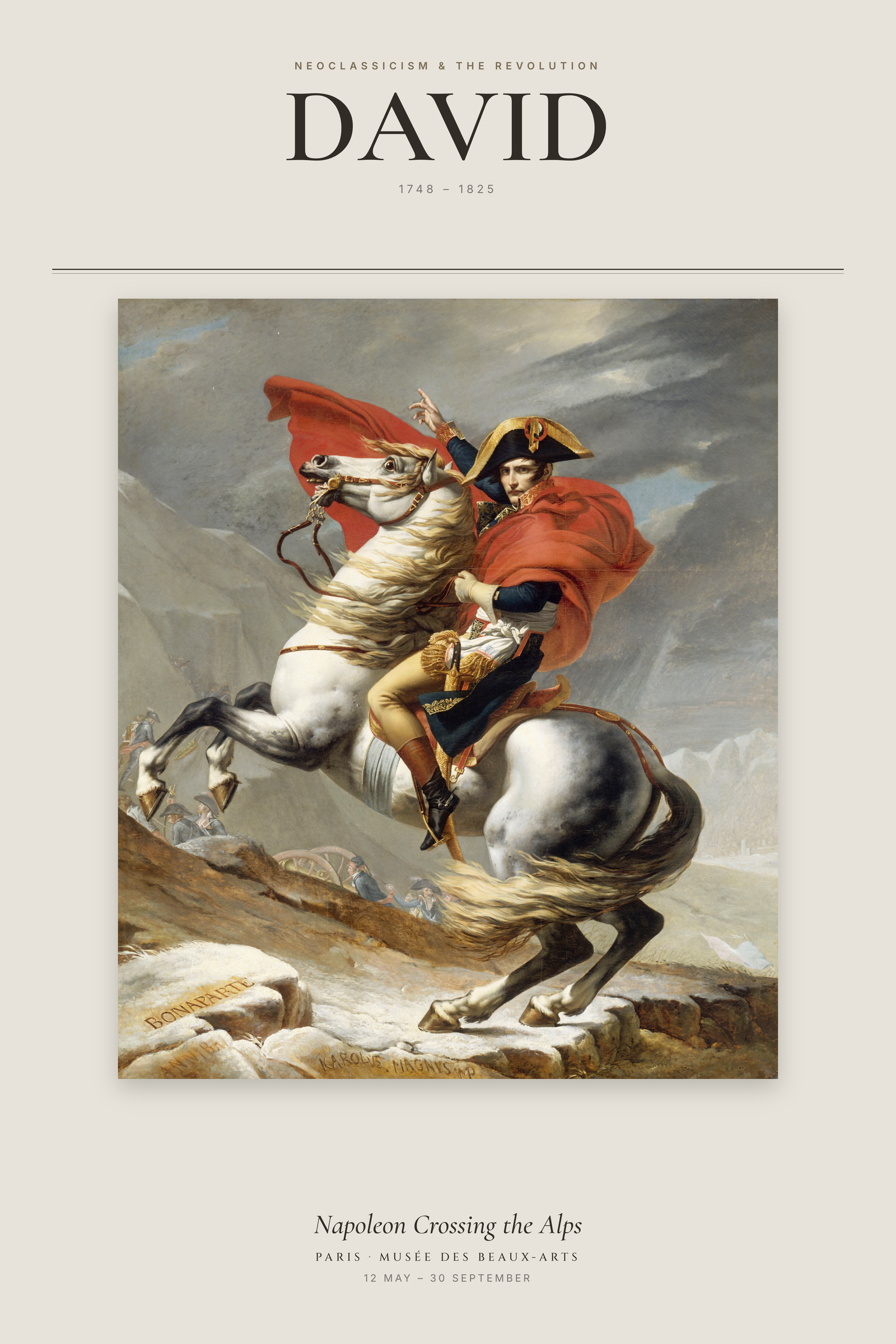 Napoleon Crossing the Alps — Exhibition Poster