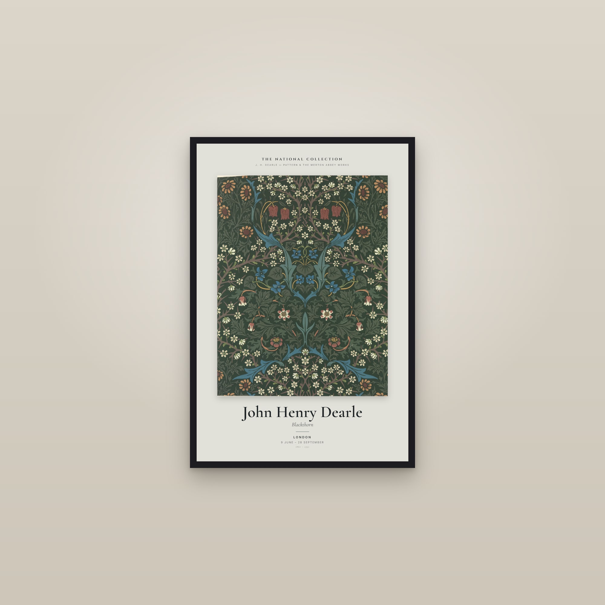 Blackthorn — Exhibition Poster — framed in a gallery setting