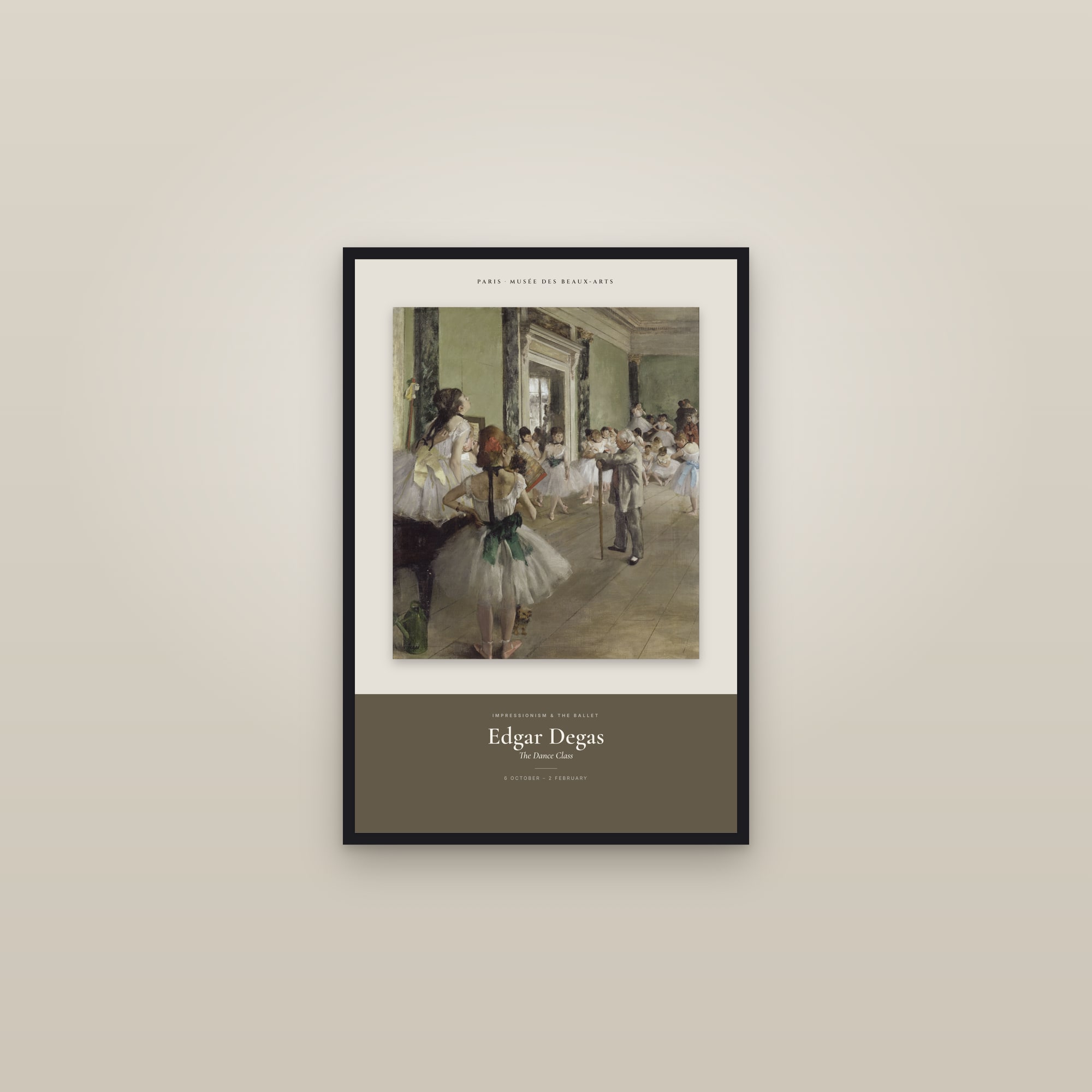 The Dance Class (Musée d'Orsay) — Exhibition Poster — framed in a gallery setting