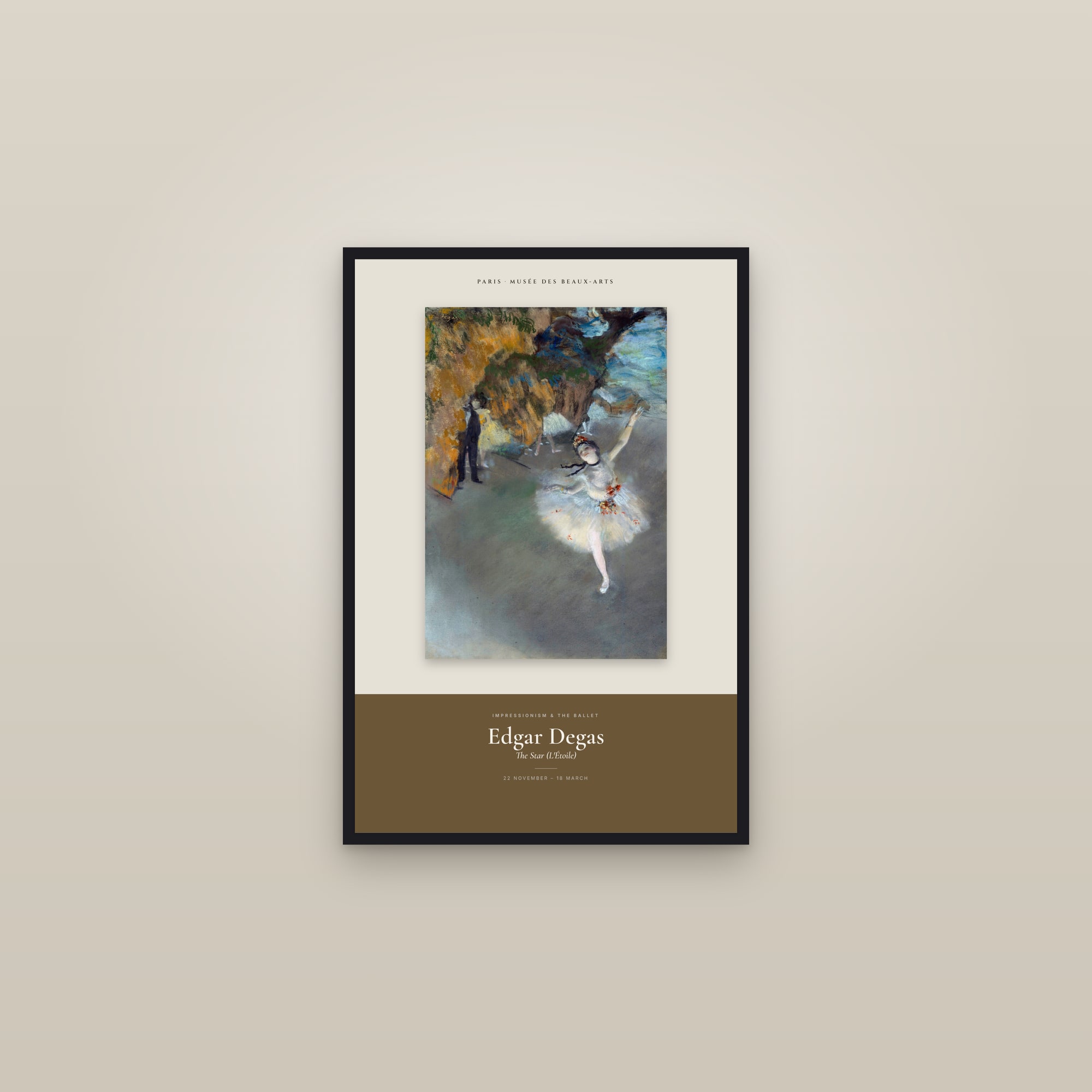 The Star (L'Étoile) — Exhibition Poster — framed in a gallery setting