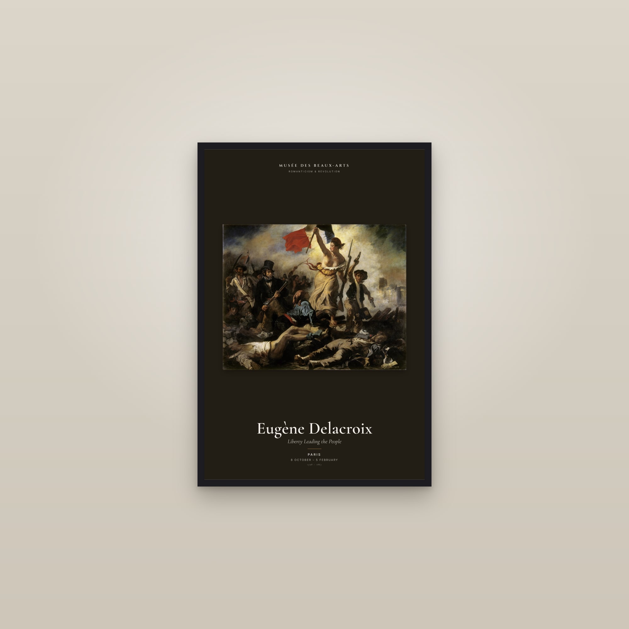 Liberty Leading the People — Exhibition Poster — framed in a gallery setting