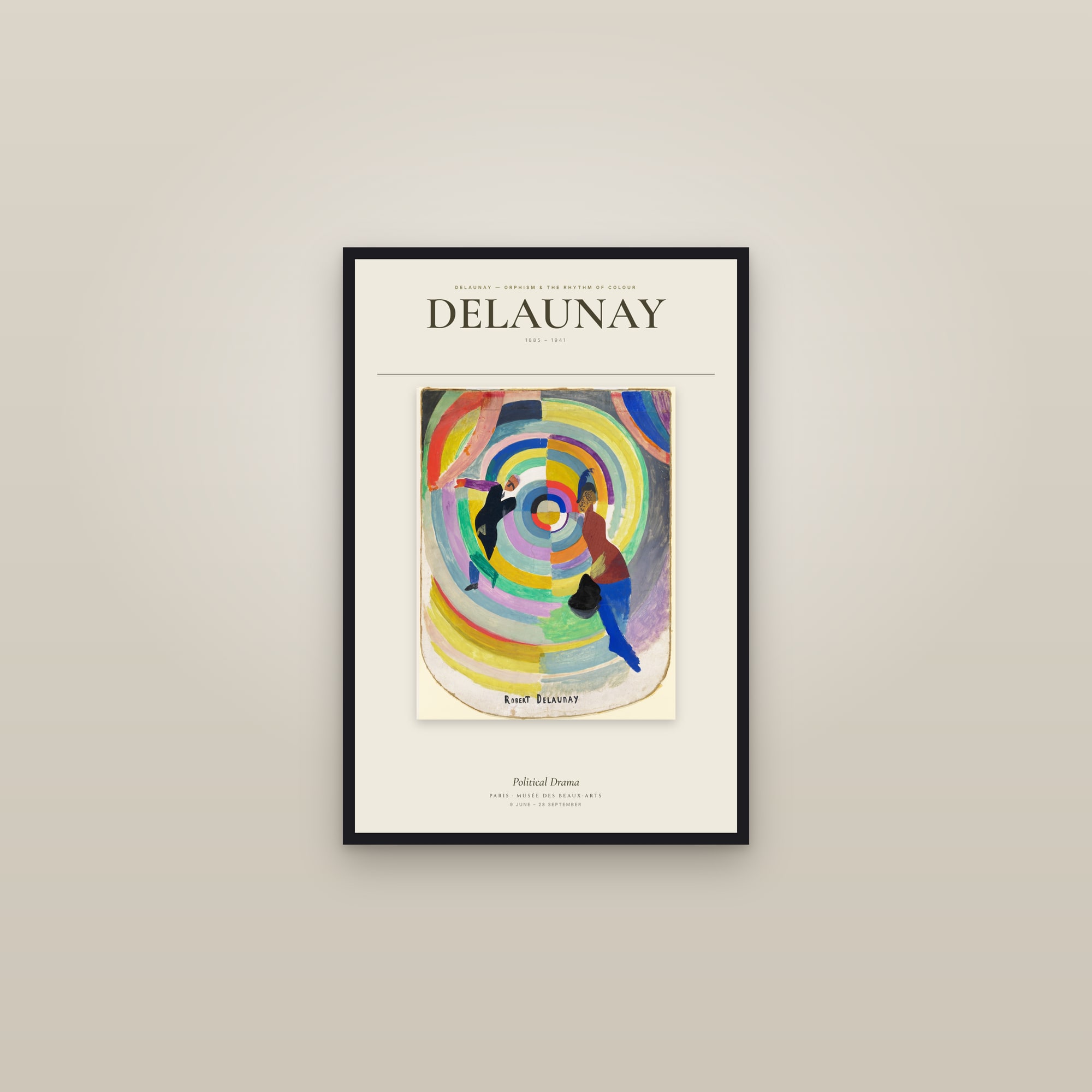 Political Drama — Exhibition Poster — framed in a gallery setting