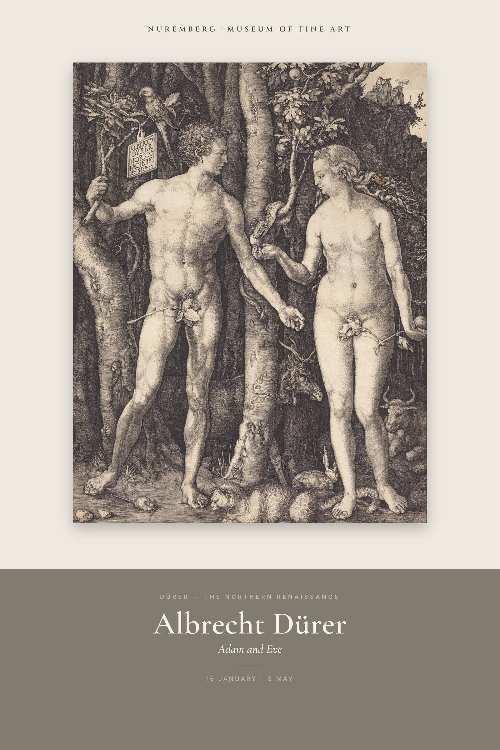 Adam and Eve (Durer) — Exhibition Poster