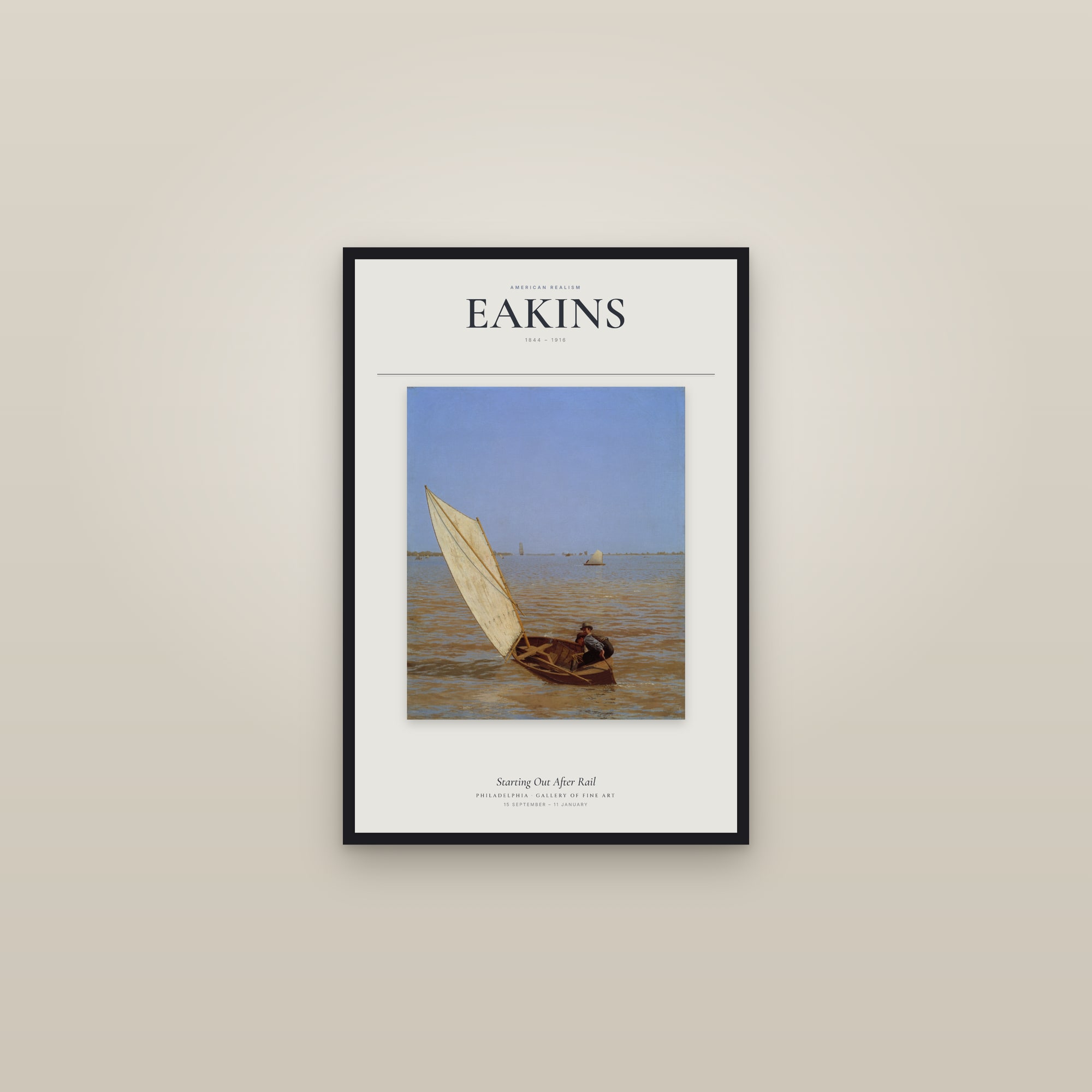 Starting Out After Rail — Exhibition Poster — framed in a gallery setting