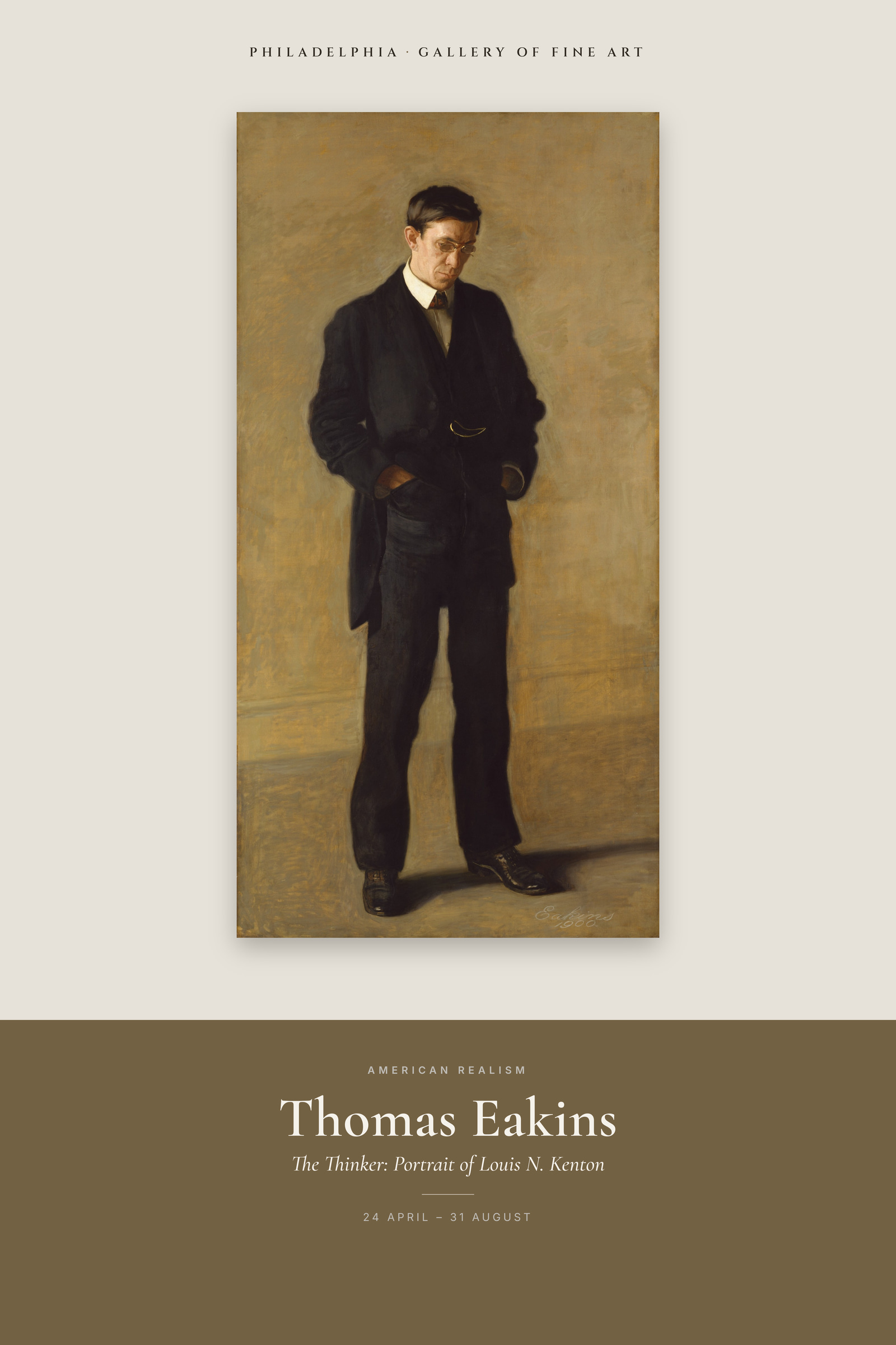 The Thinker: Portrait of Louis N. Kenton — Exhibition Poster