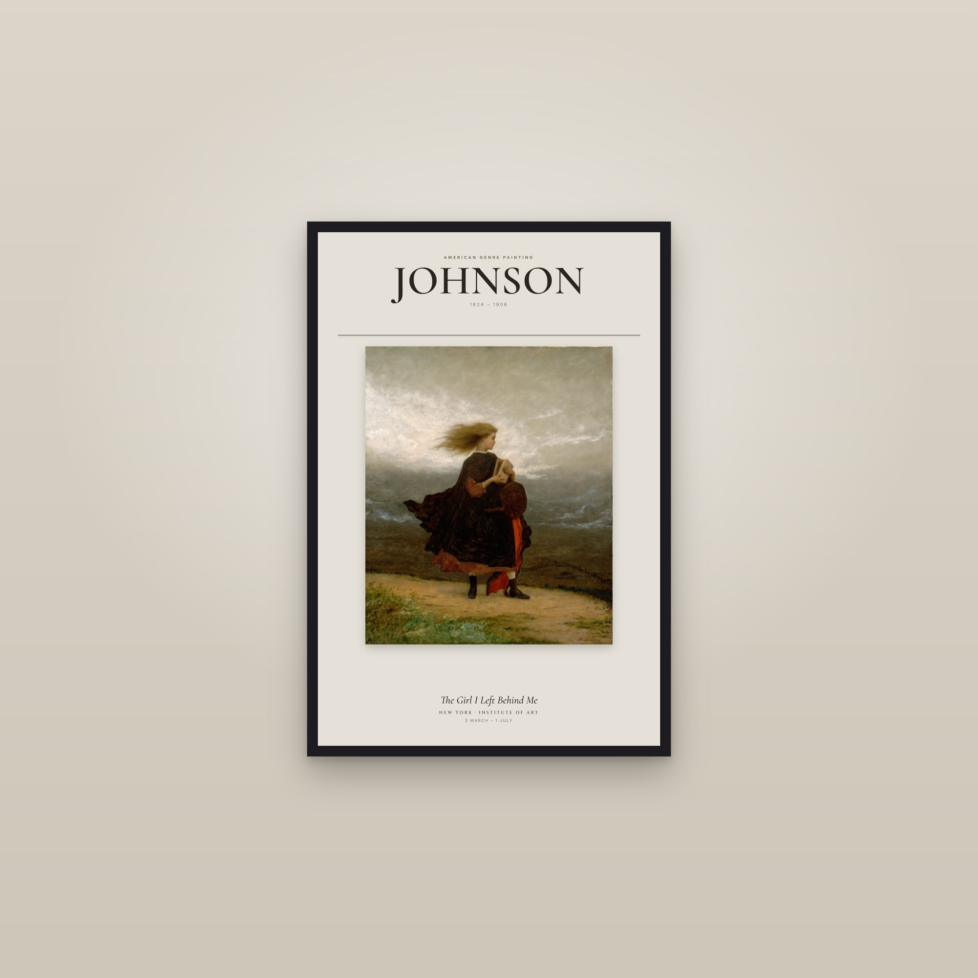 The Girl I Left Behind Me — Exhibition Poster — framed in a gallery setting