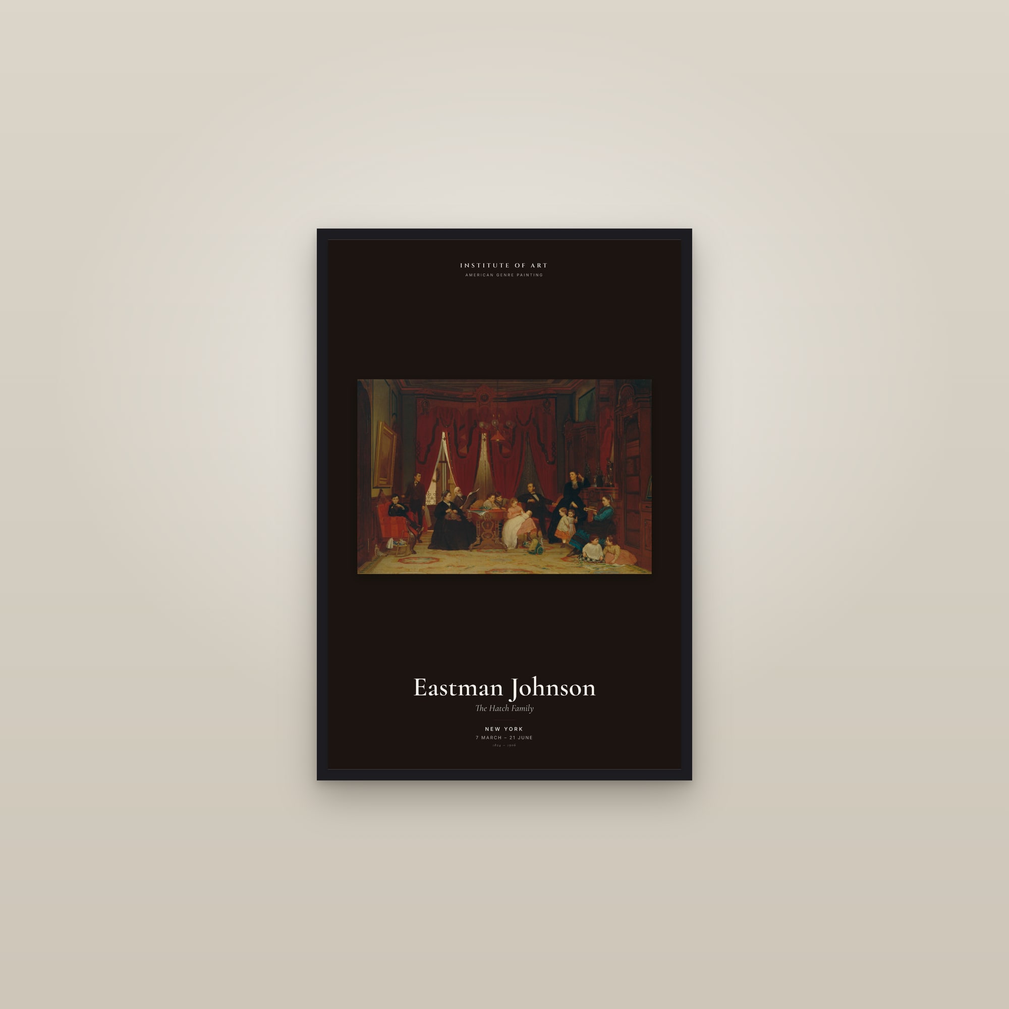 The Hatch Family — Exhibition Poster — framed in a gallery setting