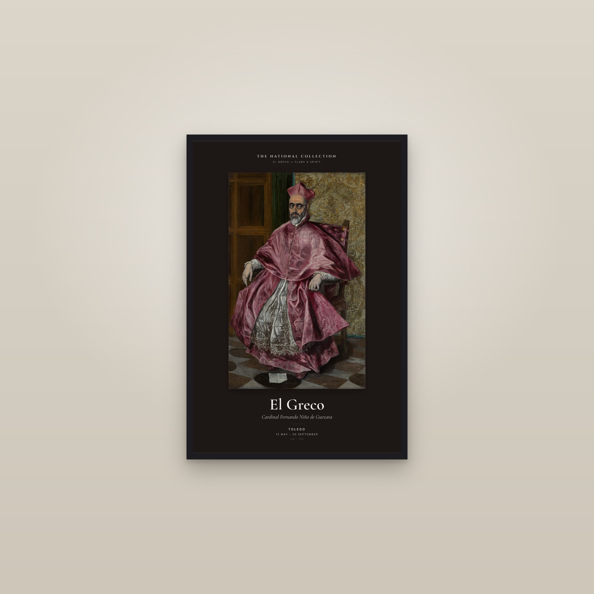 Cardinal Fernando Niño de Guevara — Exhibition Poster — framed in a gallery setting
