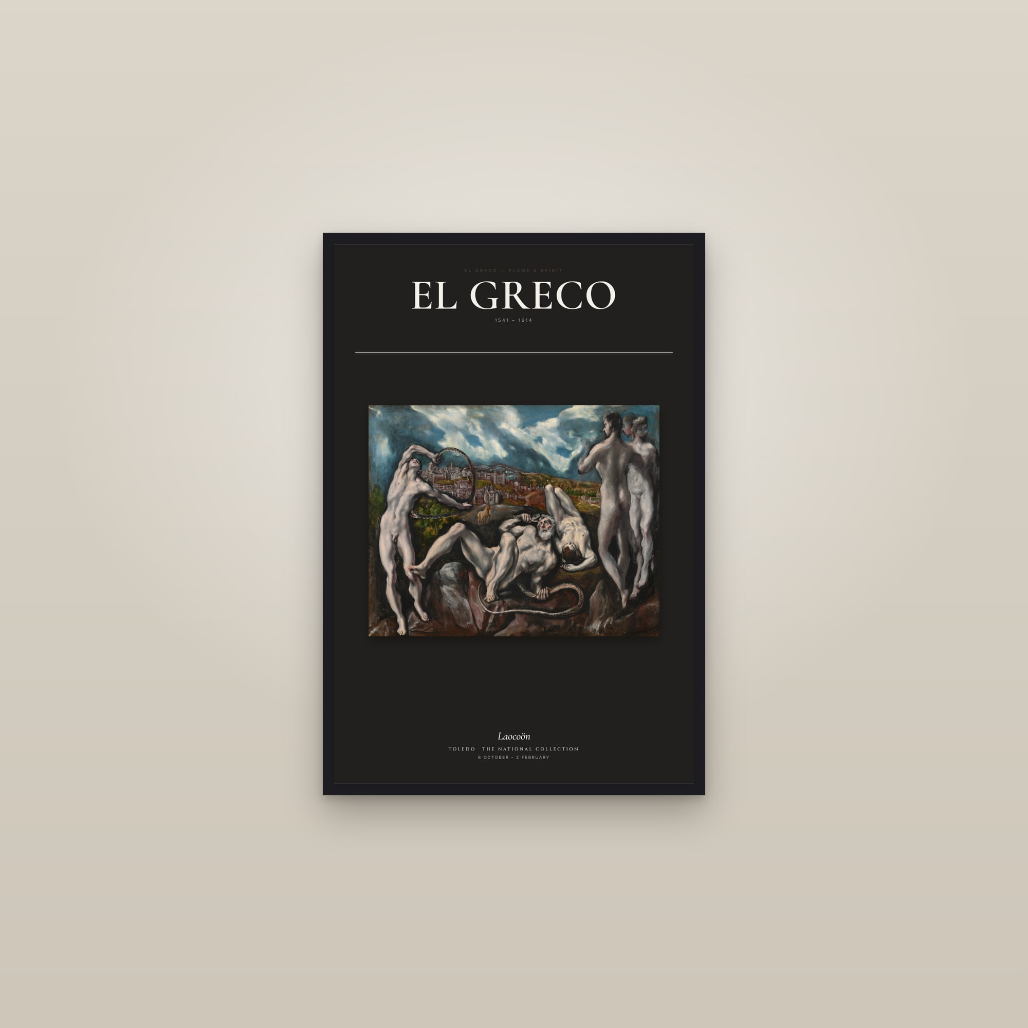 Laocoön — Exhibition Poster — framed in a gallery setting