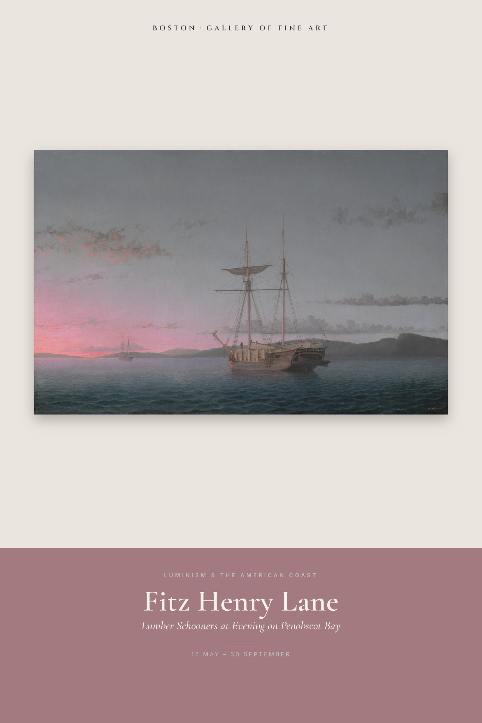 Lumber Schooners at Evening on Penobscot Bay — Exhibition Poster