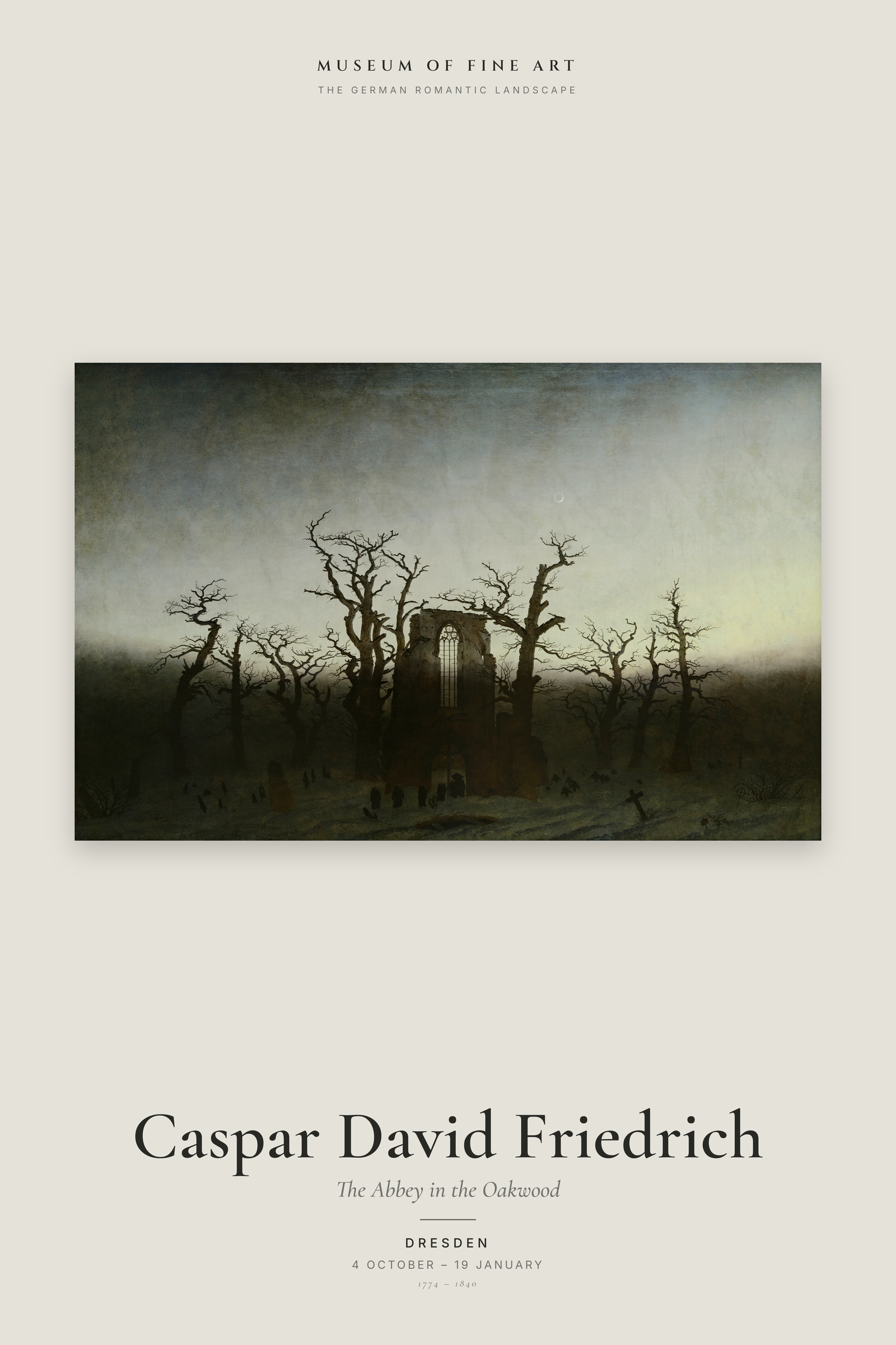 The Abbey in the Oakwood — Exhibition Poster