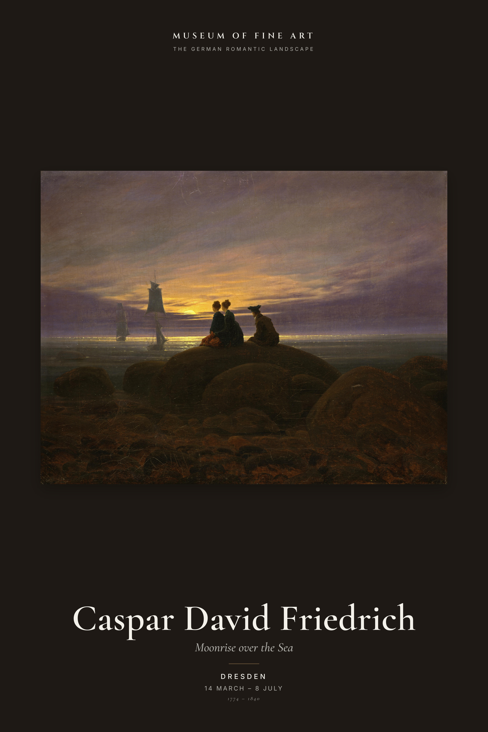 Moonrise over the Sea — Exhibition Poster