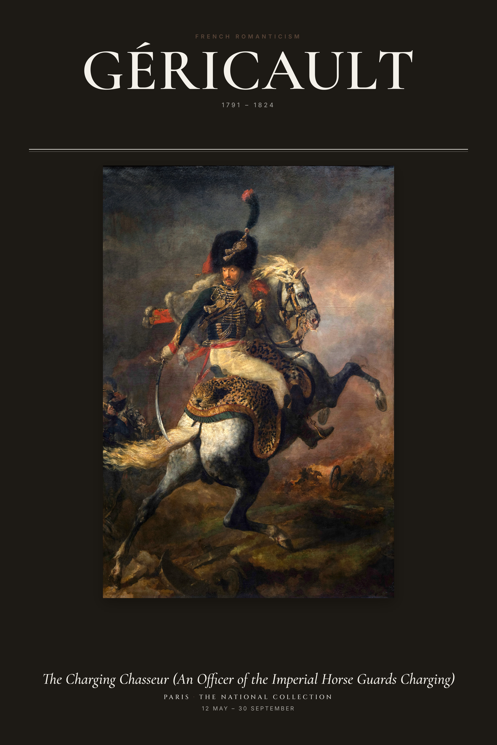 The Charging Chasseur (An Officer of the Imperial Horse Guards Charging) — Exhibition Poster