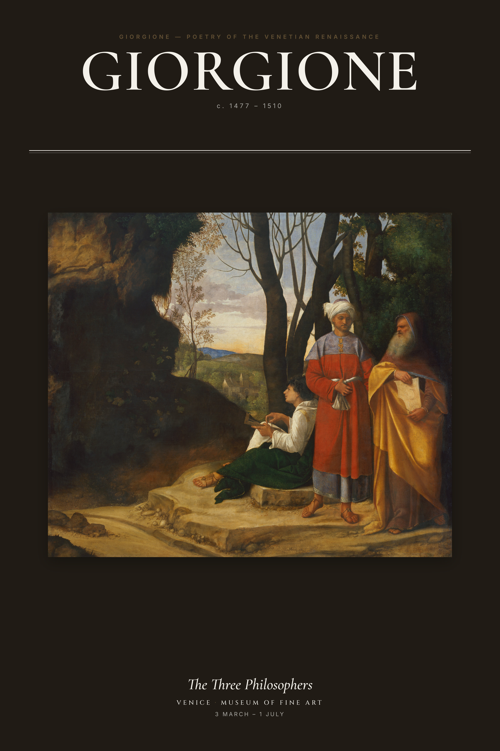 The Three Philosophers — Exhibition Poster