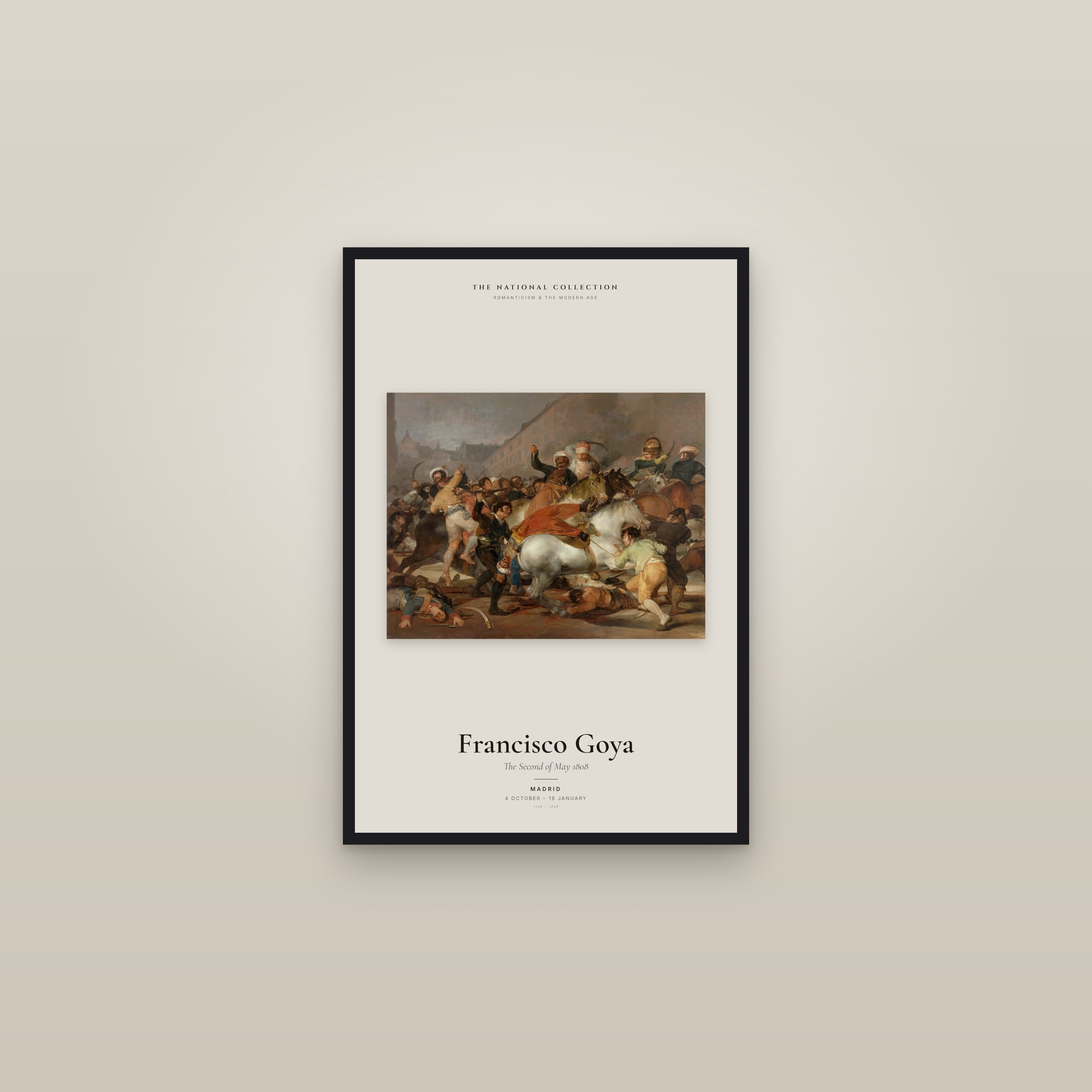 The Second of May 1808 — Exhibition Poster — framed in a gallery setting