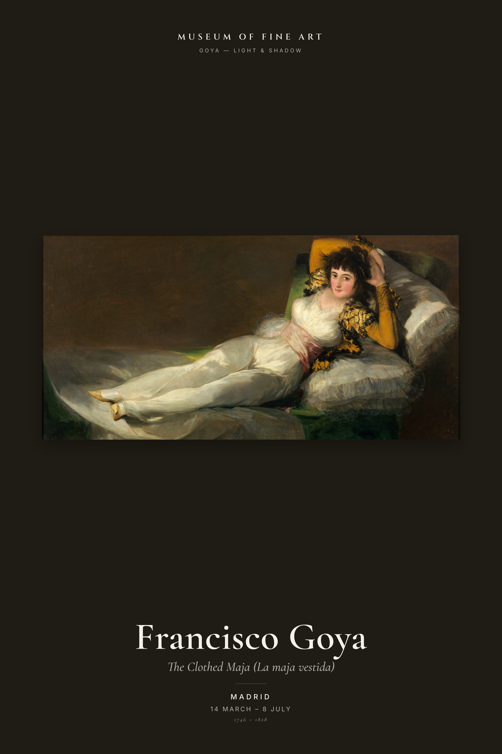 The Clothed Maja (La maja vestida) — Exhibition Poster