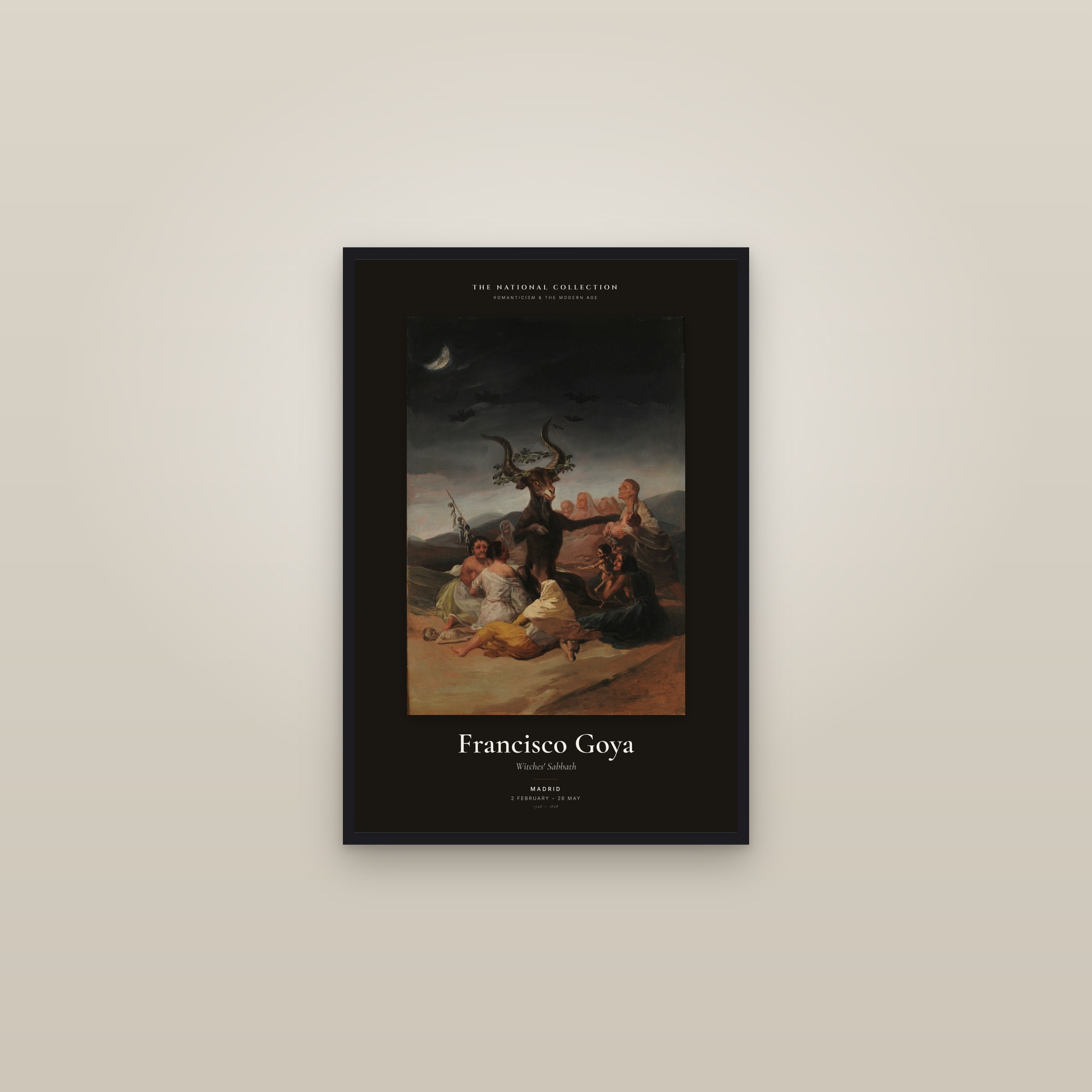 Witches' Sabbath — Exhibition Poster — framed in a gallery setting