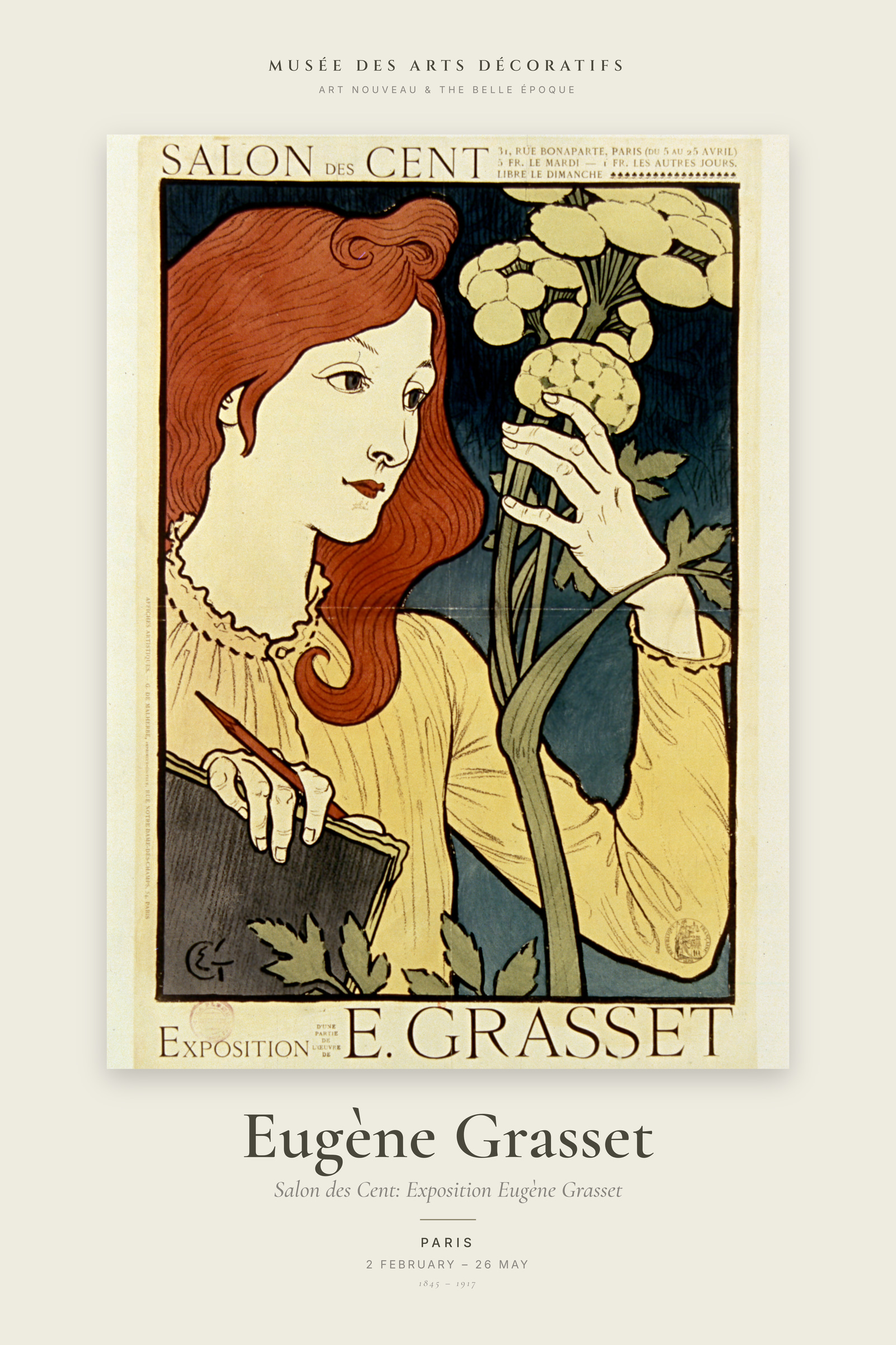 Salon des Cent: Exposition Eugène Grasset — Exhibition Poster