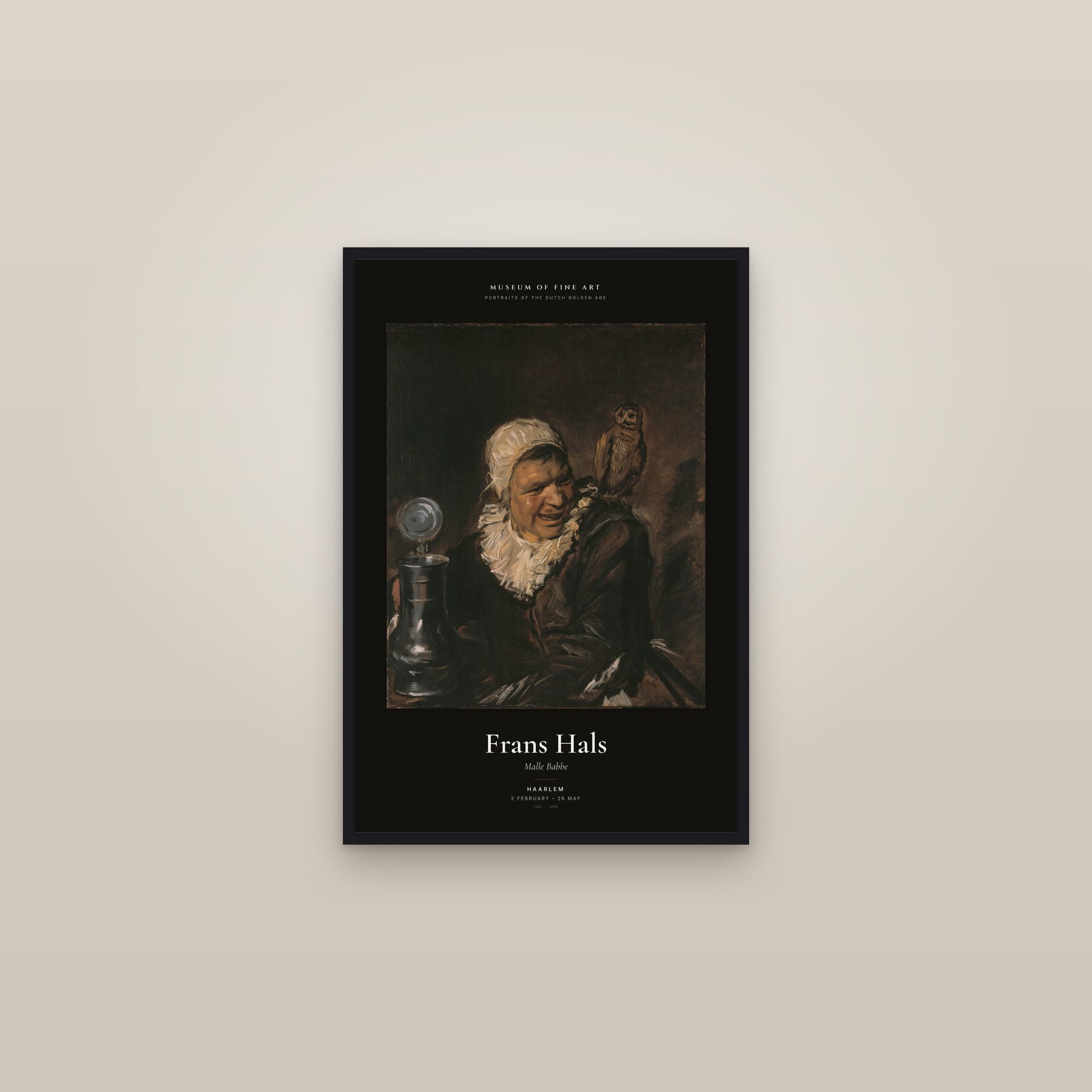 Malle Babbe — Exhibition Poster — framed in a gallery setting