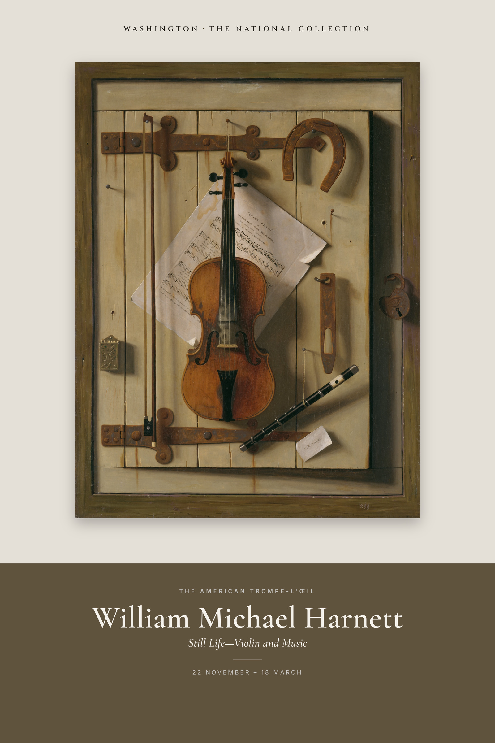 Still Life—Violin and Music — Exhibition Poster