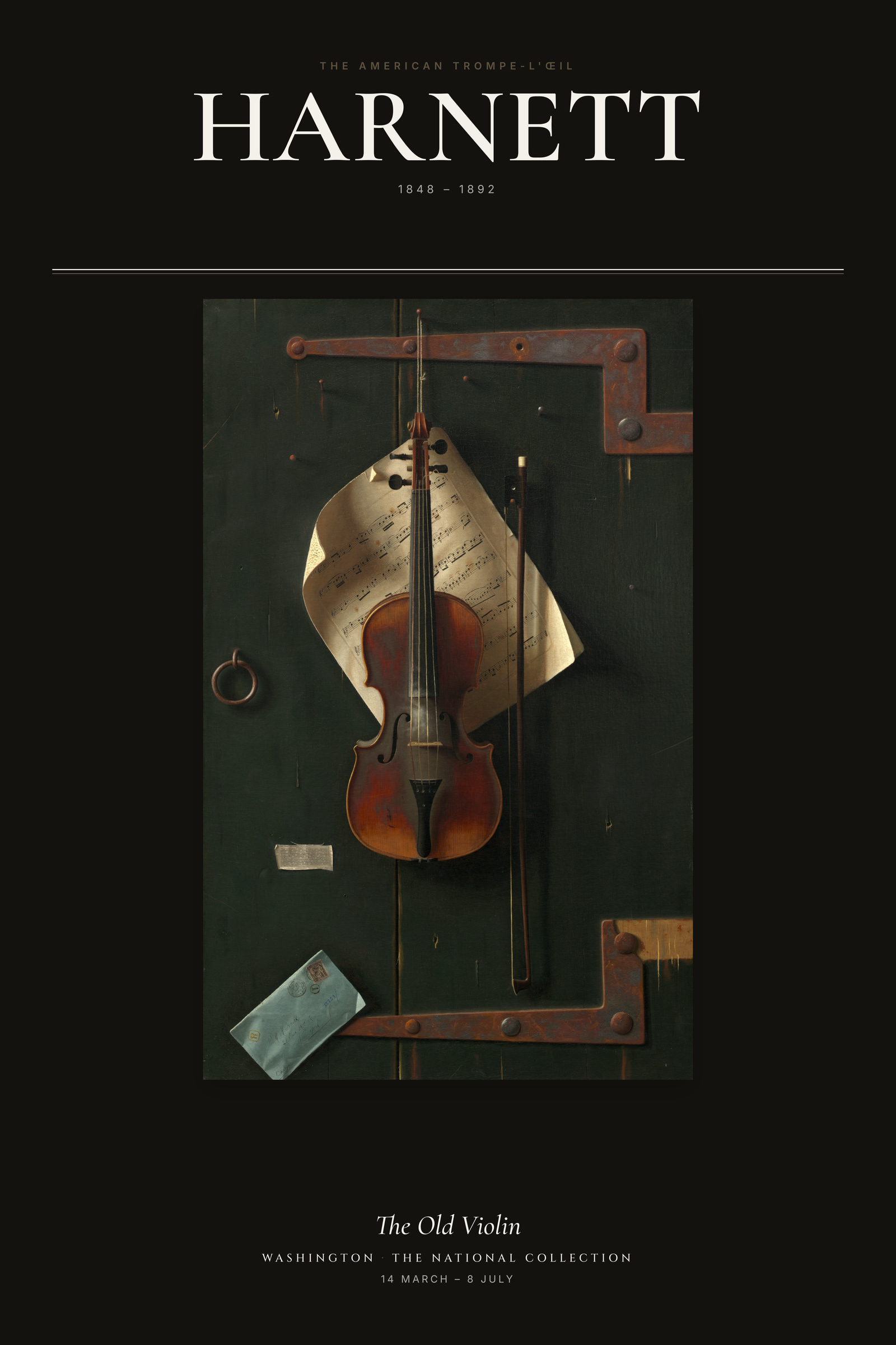 The Old Violin (Harnett) — Exhibition Poster