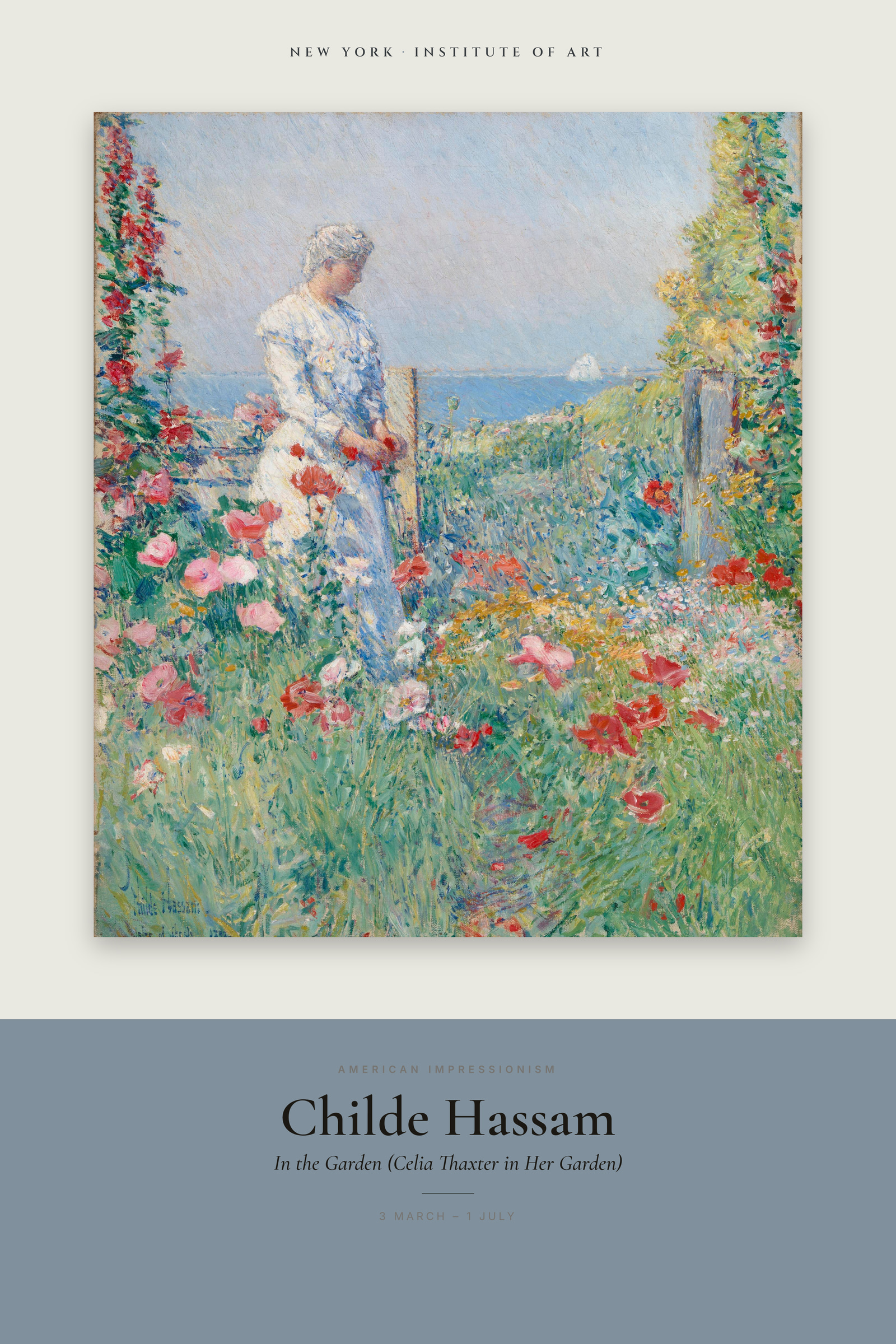 In the Garden (Celia Thaxter in Her Garden) — Exhibition Poster