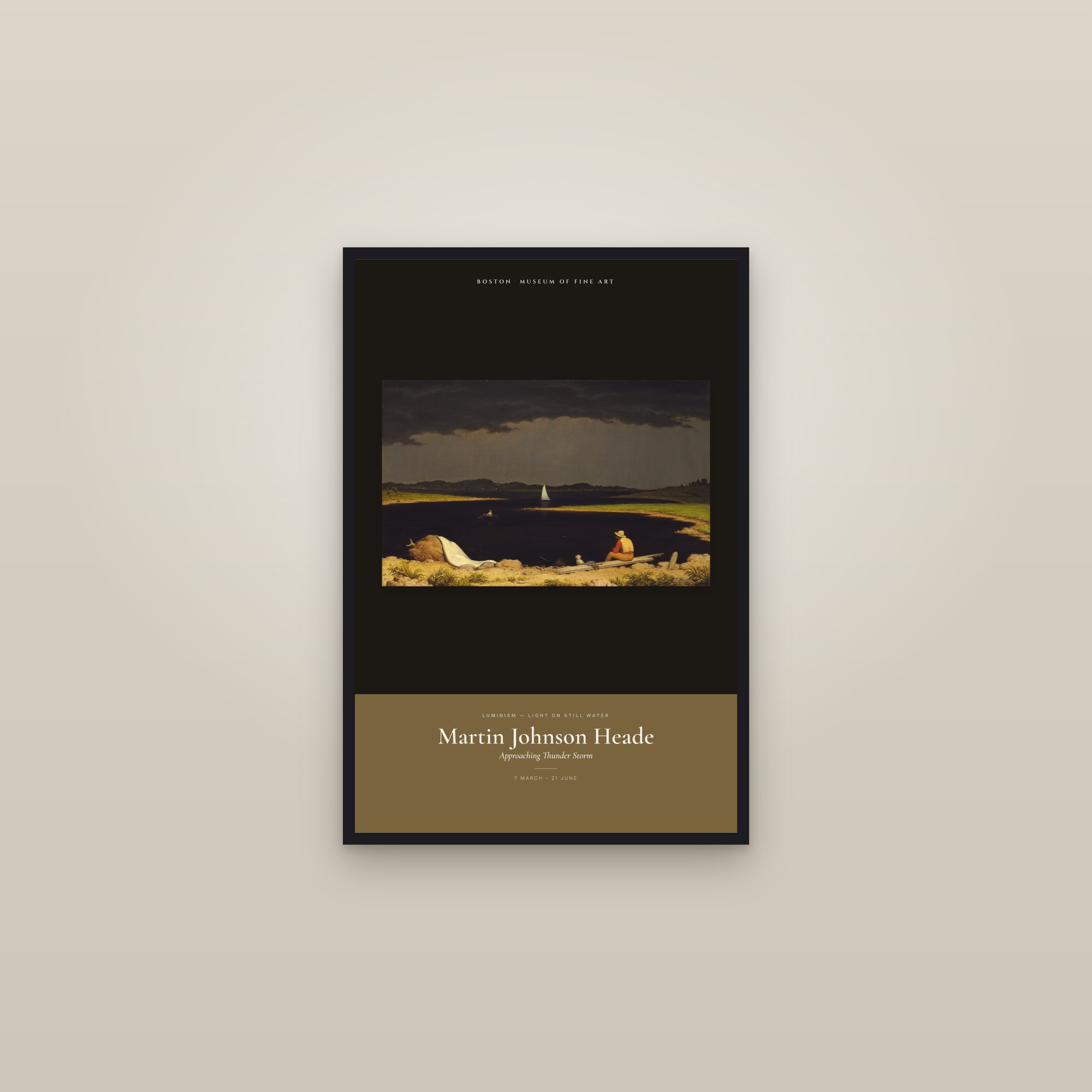 Approaching Thunder Storm — Exhibition Poster — framed in a gallery setting