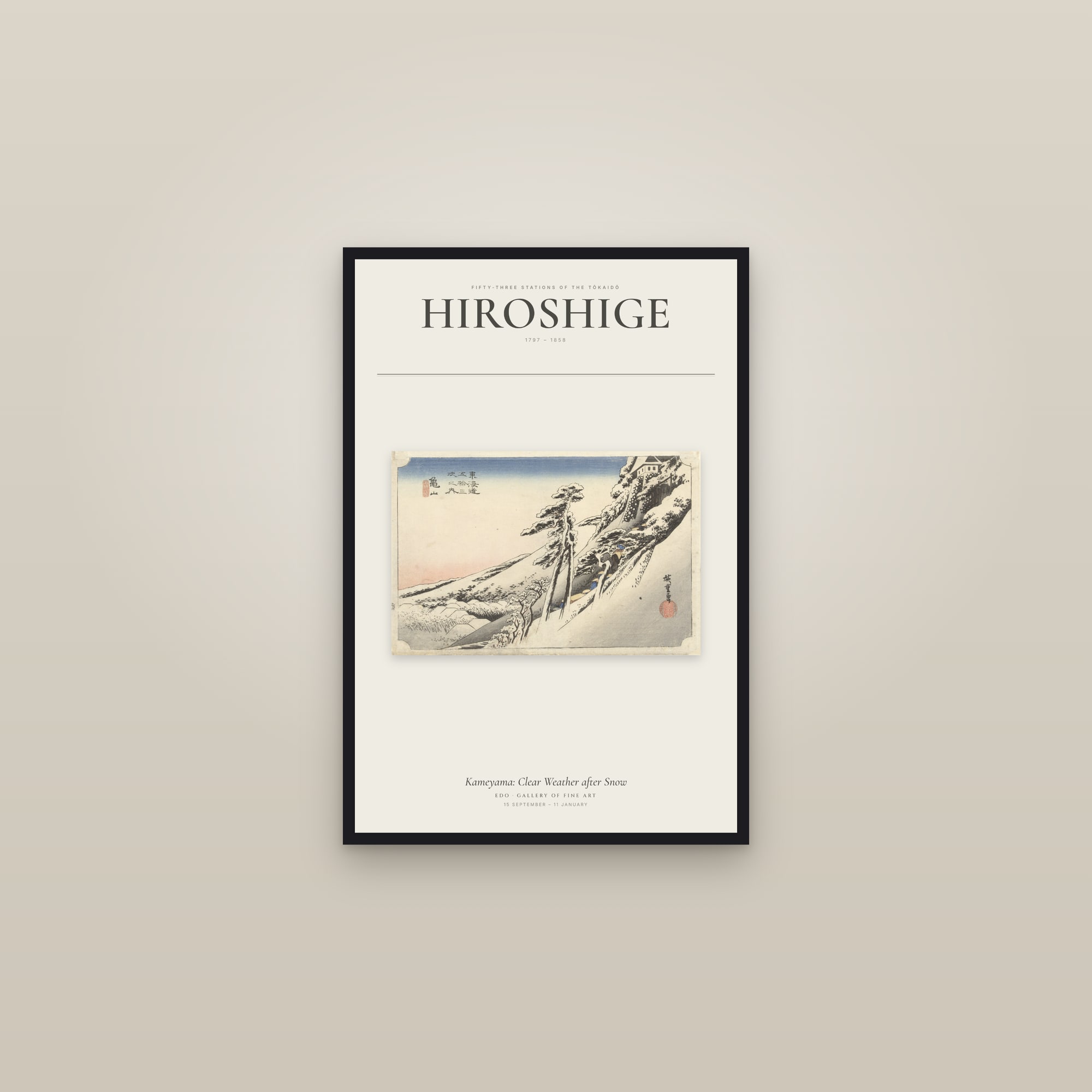 Kameyama: Clear Weather after Snow — Exhibition Poster