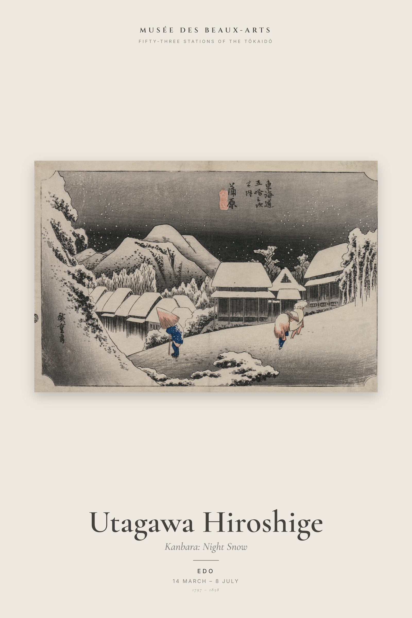 Kanbara: Night Snow — Exhibition Poster