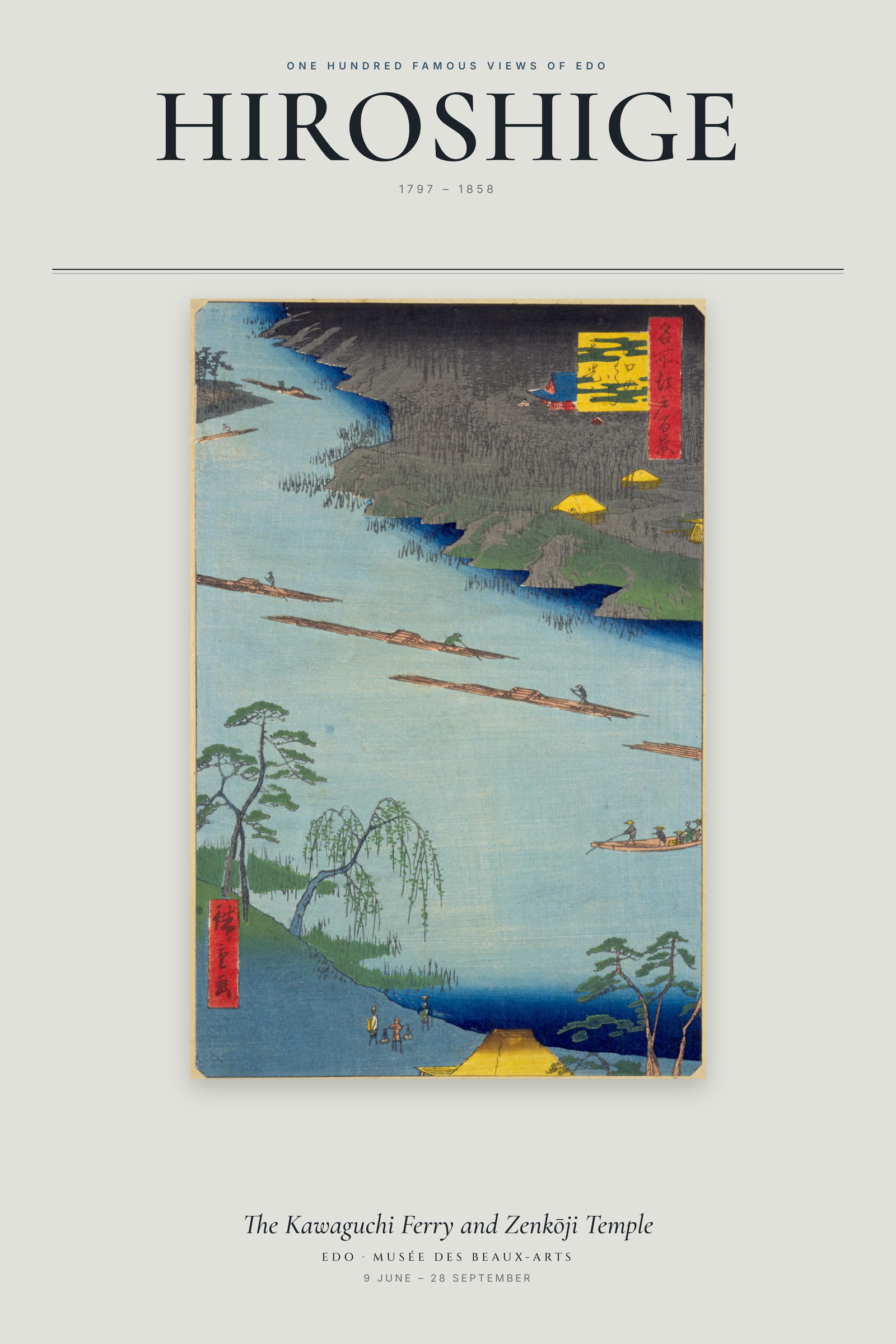 The Kawaguchi Ferry and Zenkōji Temple — Exhibition Poster