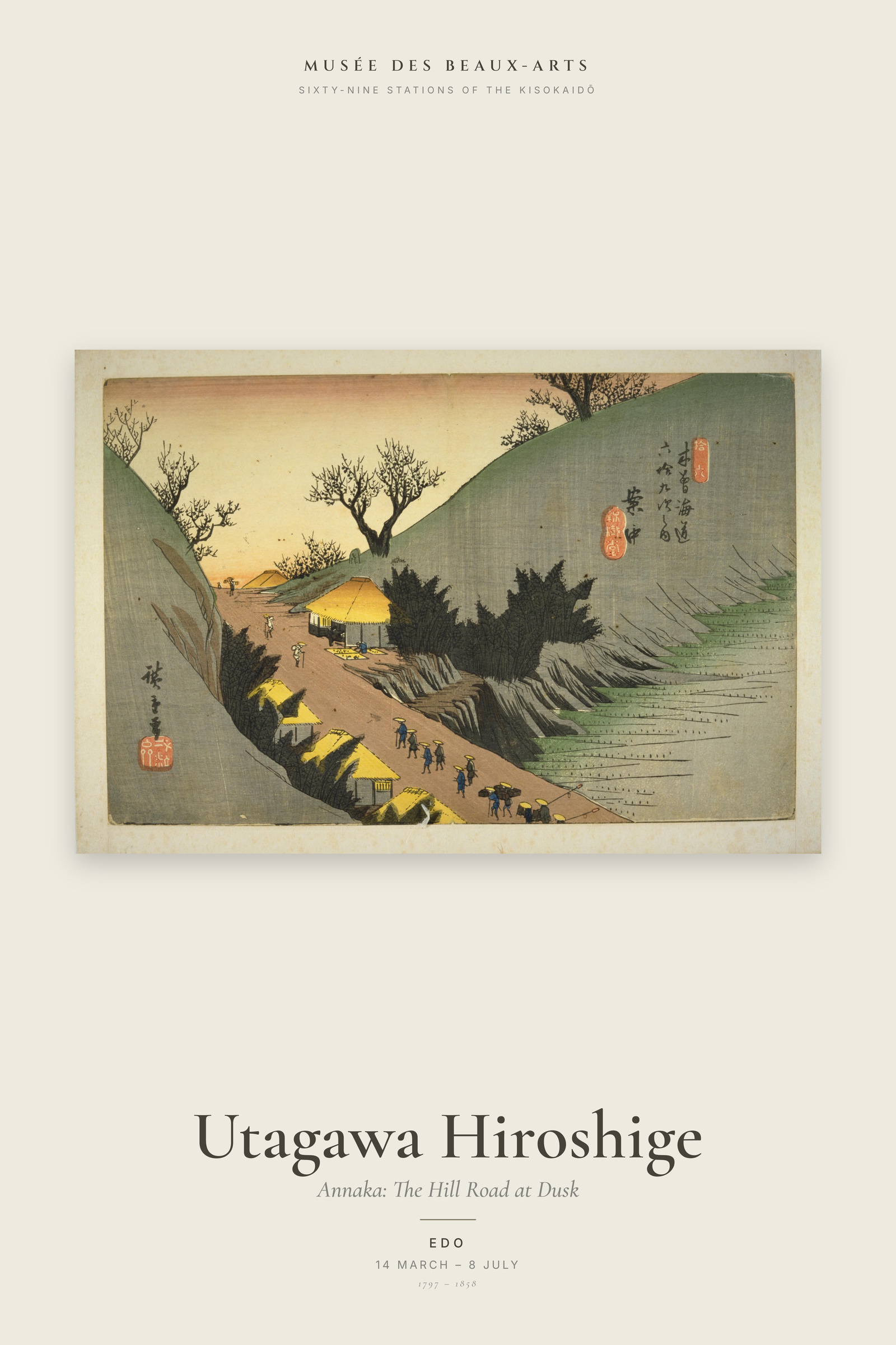 Annaka: The Hill Road at Dusk — Exhibition Poster