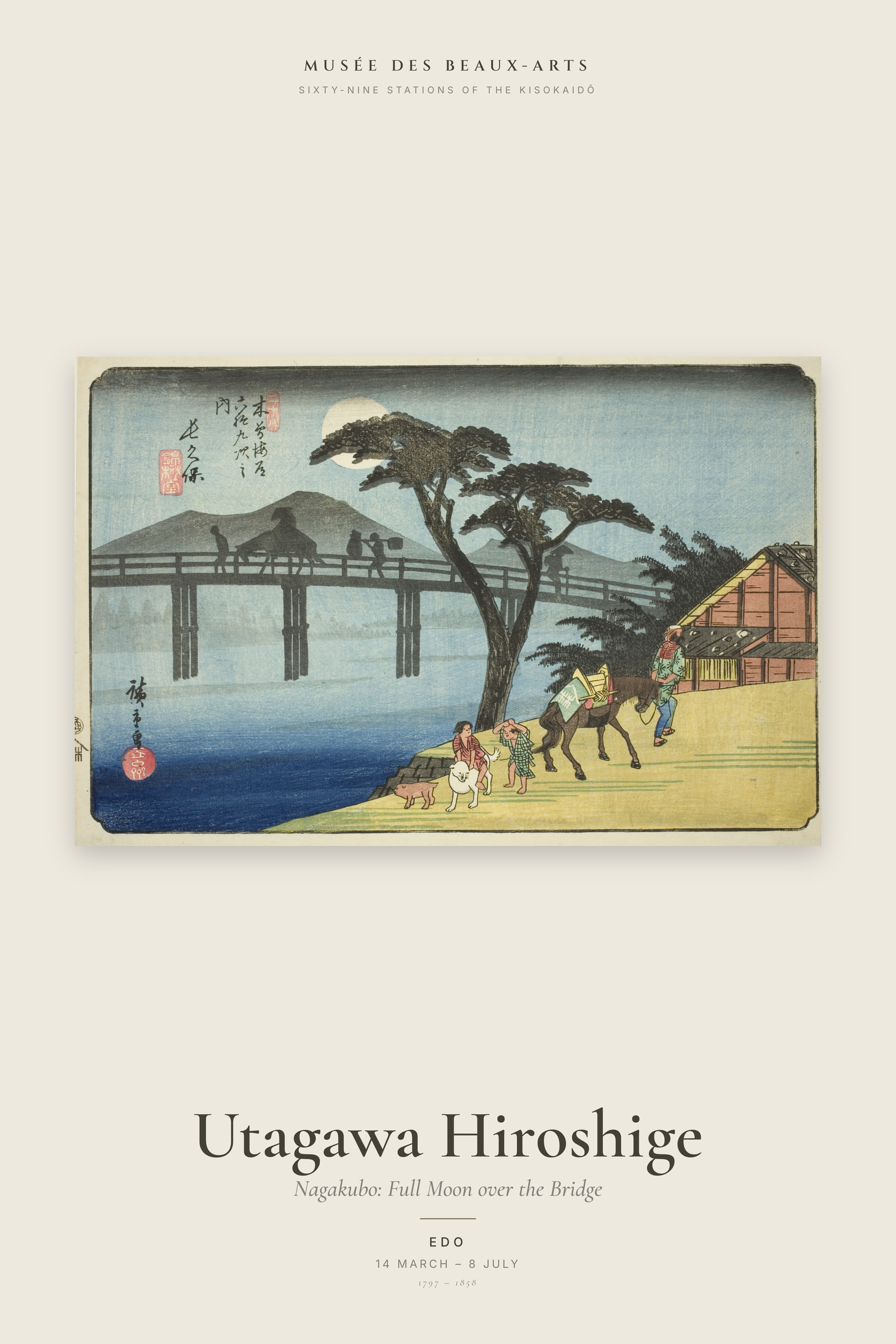 Nagakubo: Full Moon over the Bridge — Exhibition Poster