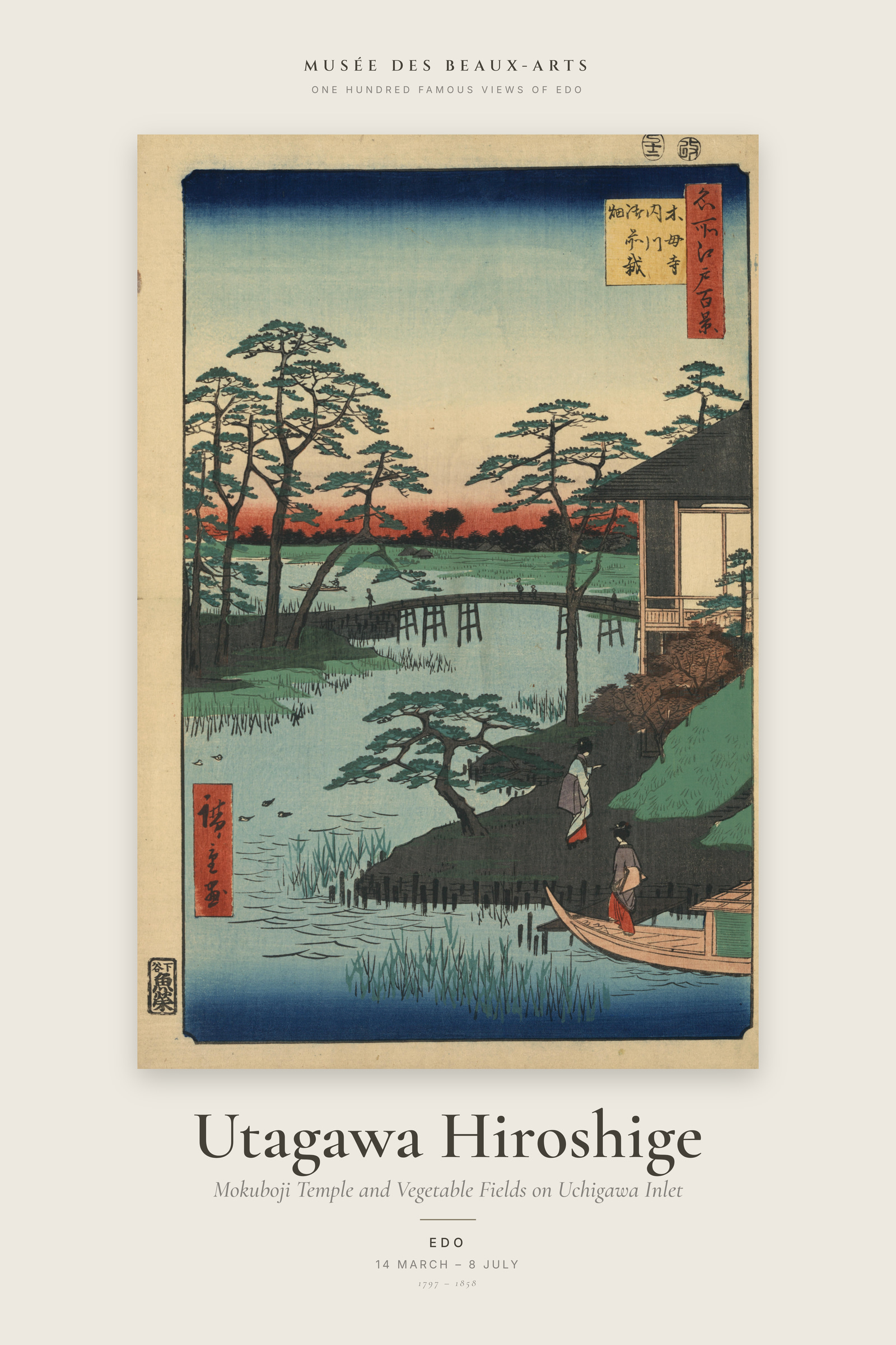 Mokuboji Temple and Vegetable Fields on Uchigawa Inlet — Exhibition Poster